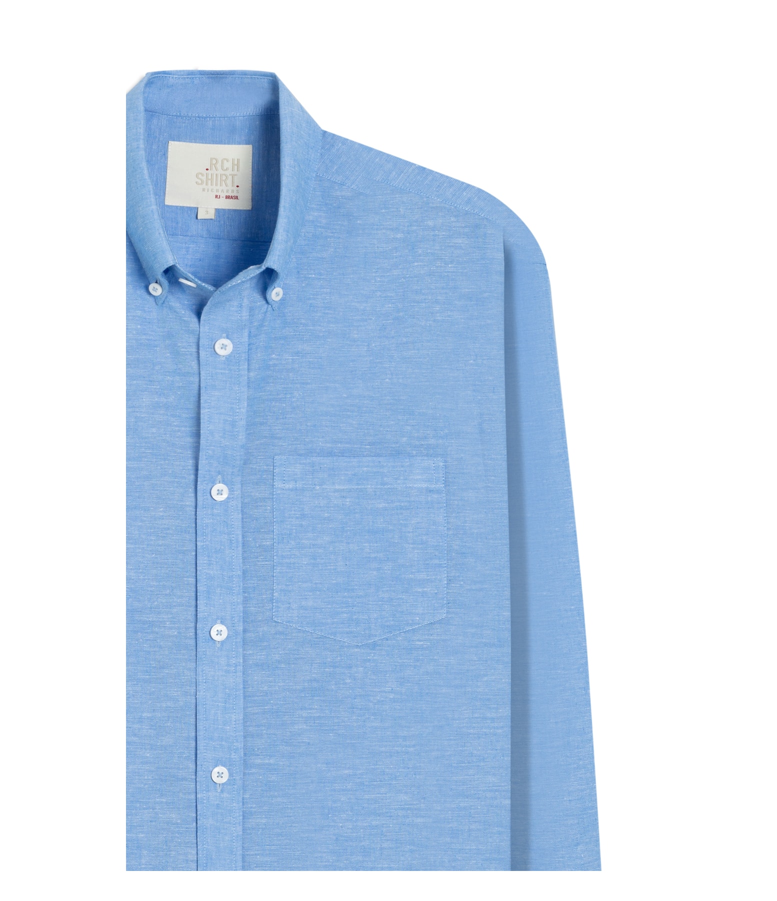 Camisa Linho  Cross Day Ml Azul Bic