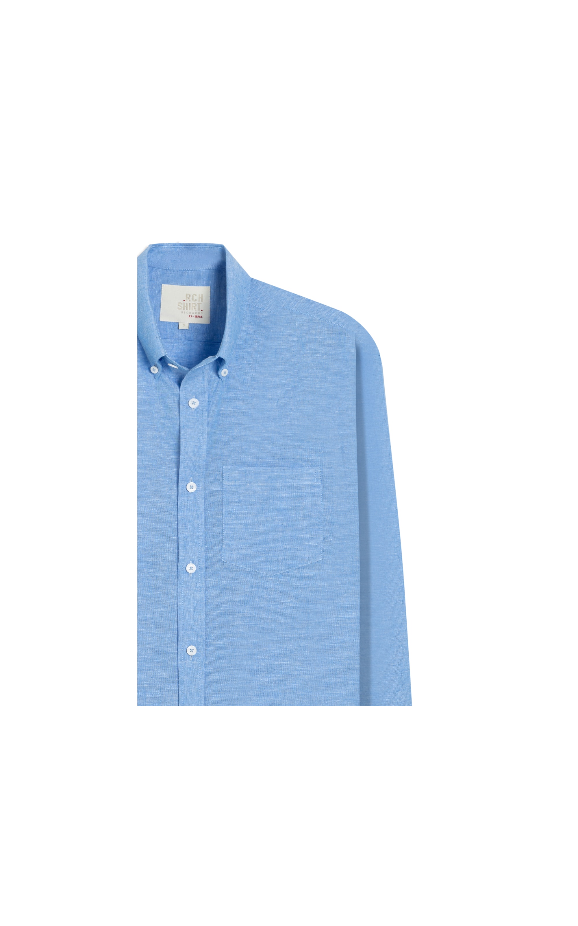 Camisa Linho  Cross Day Ml Azul Bic