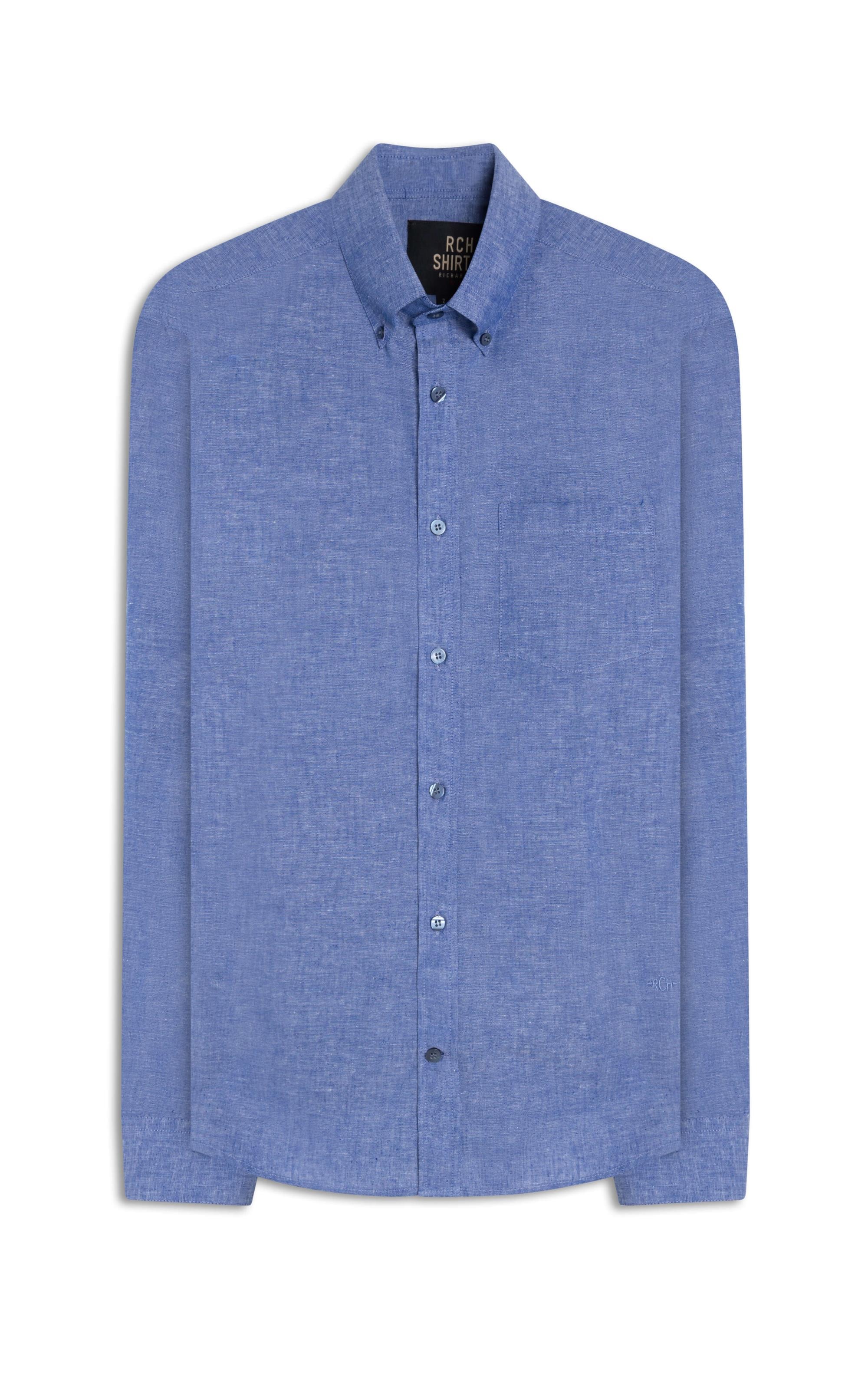 Camisa Linho  Cross Day Ml Dark Navy