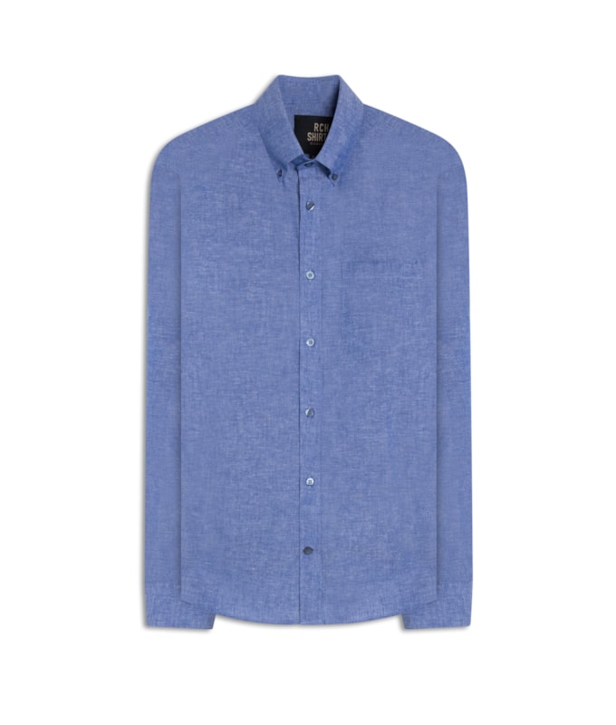 Camisa Linho  Cross Day Ml Dark Navy