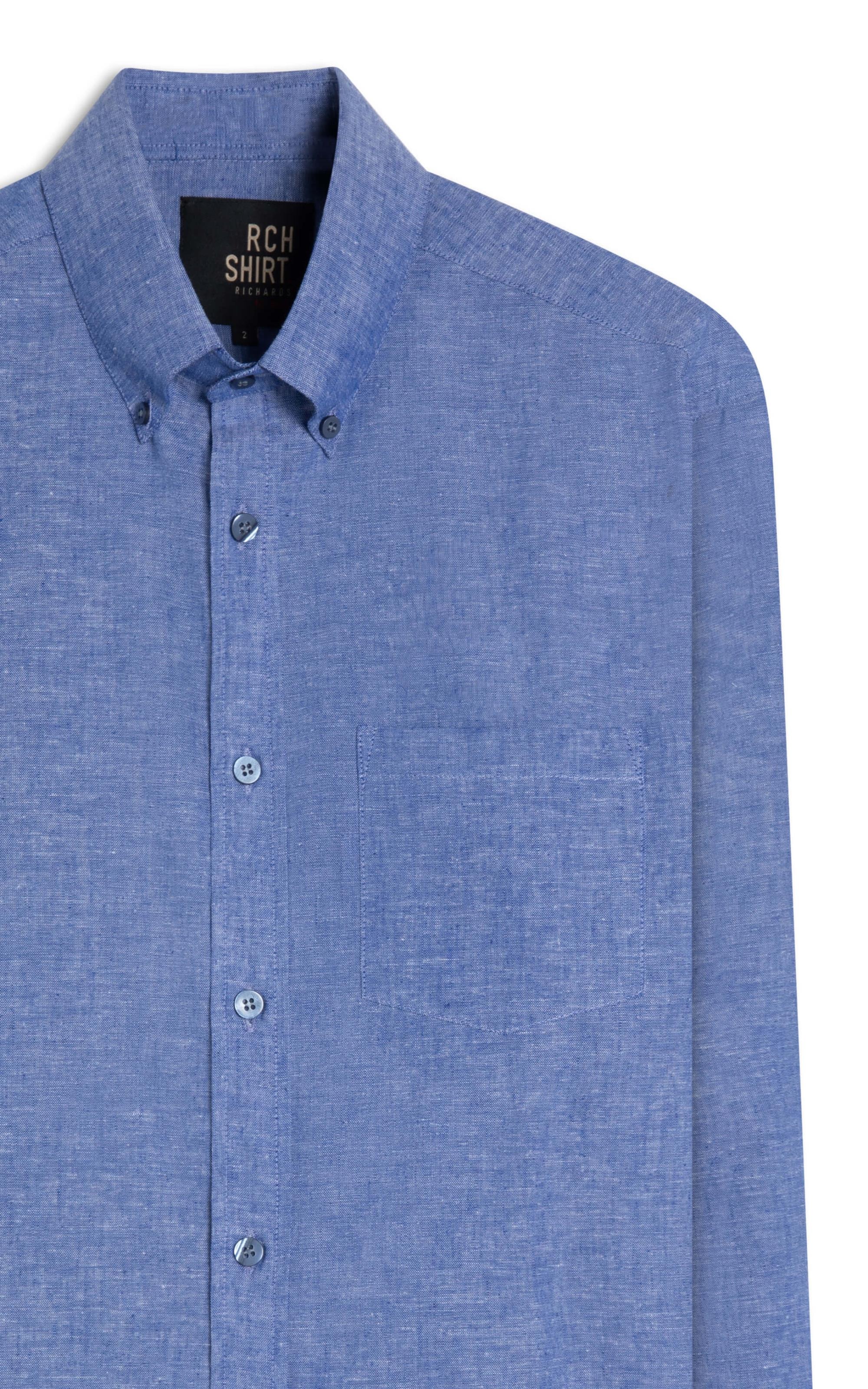 Camisa Linho  Cross Day Ml Dark Navy