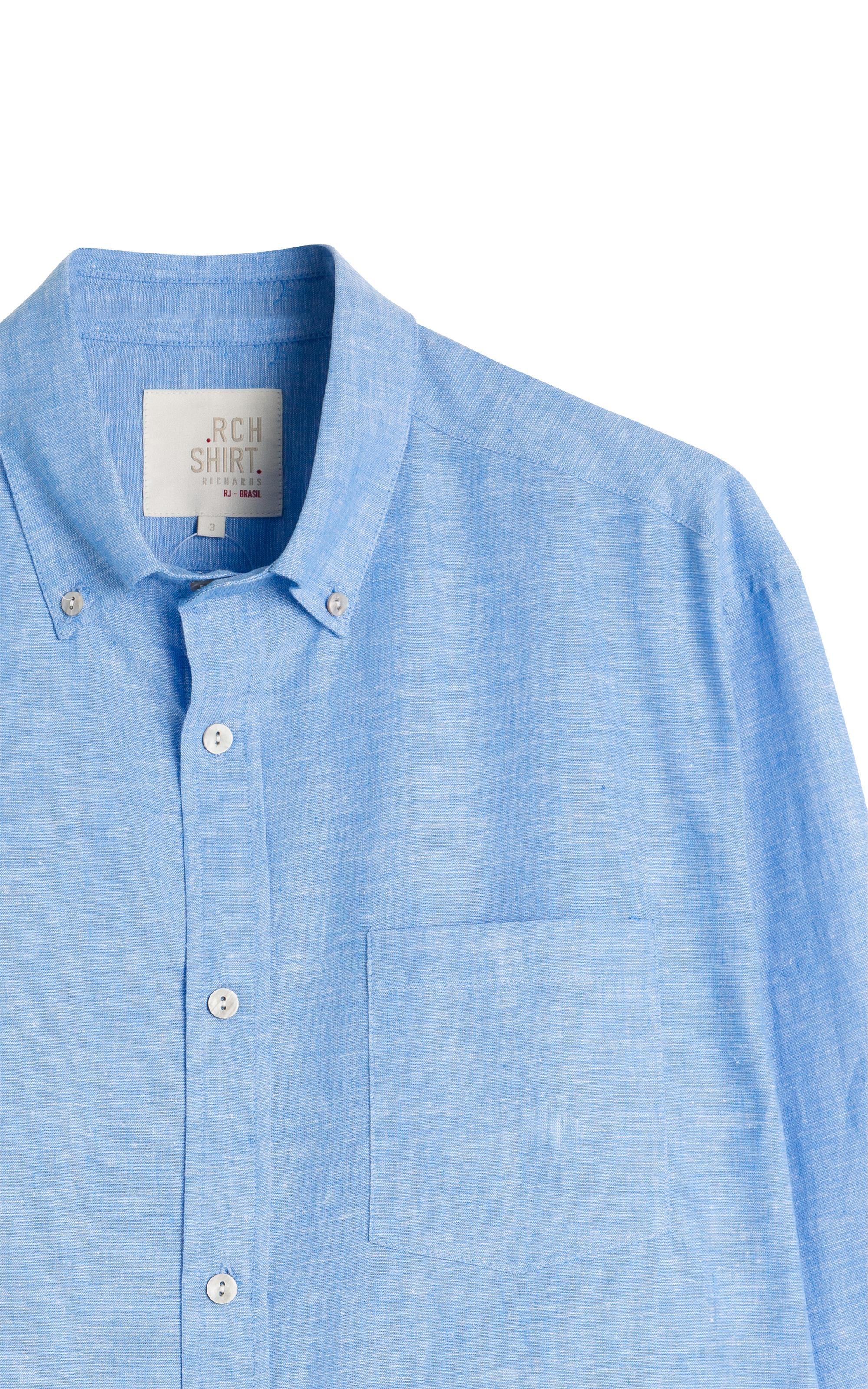 Camisa Linho  Cross Day Ml Marinho