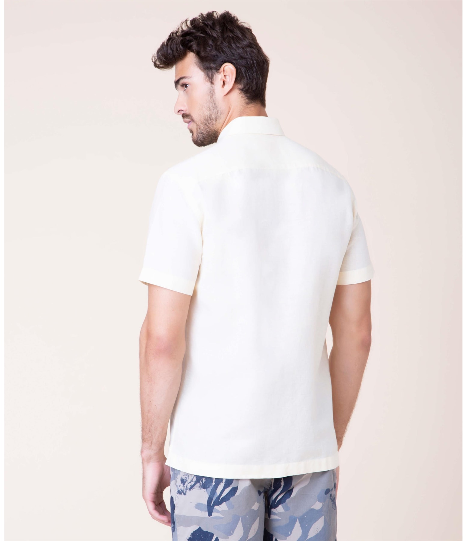 Camisa Linho  Cross Dye Amarelo