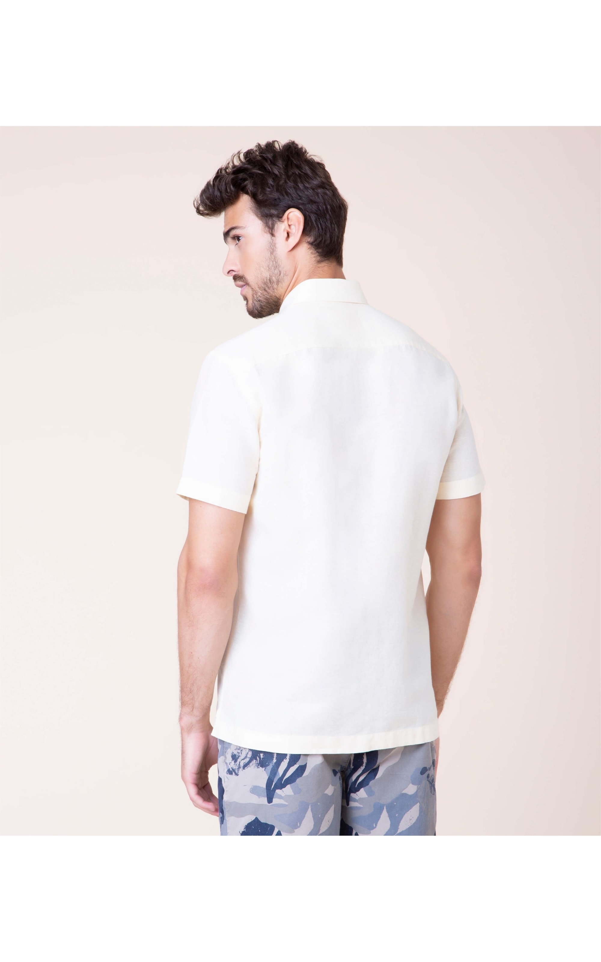 Camisa Linho  Cross Dye Amarelo
