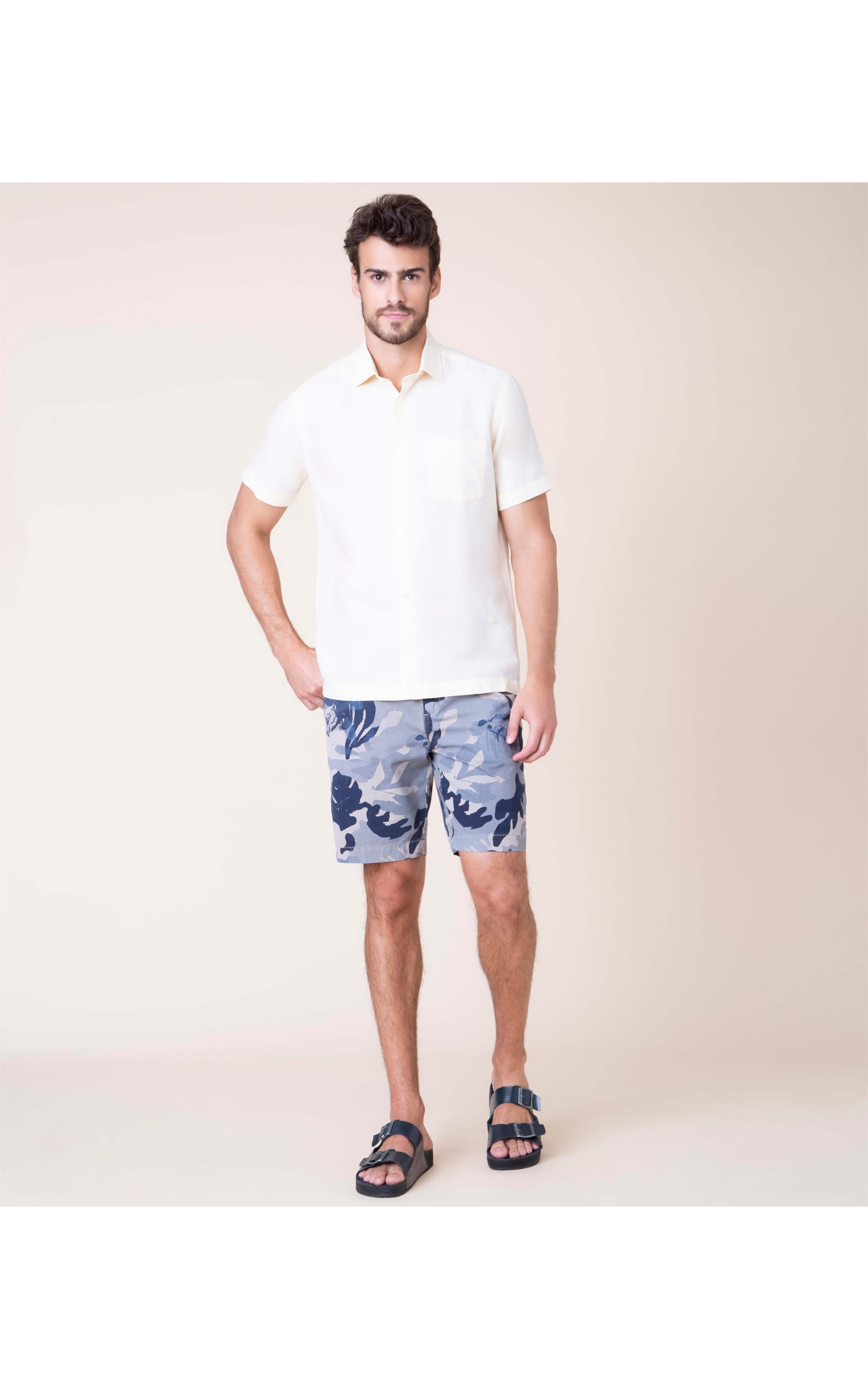 Camisa Linho  Cross Dye Amarelo