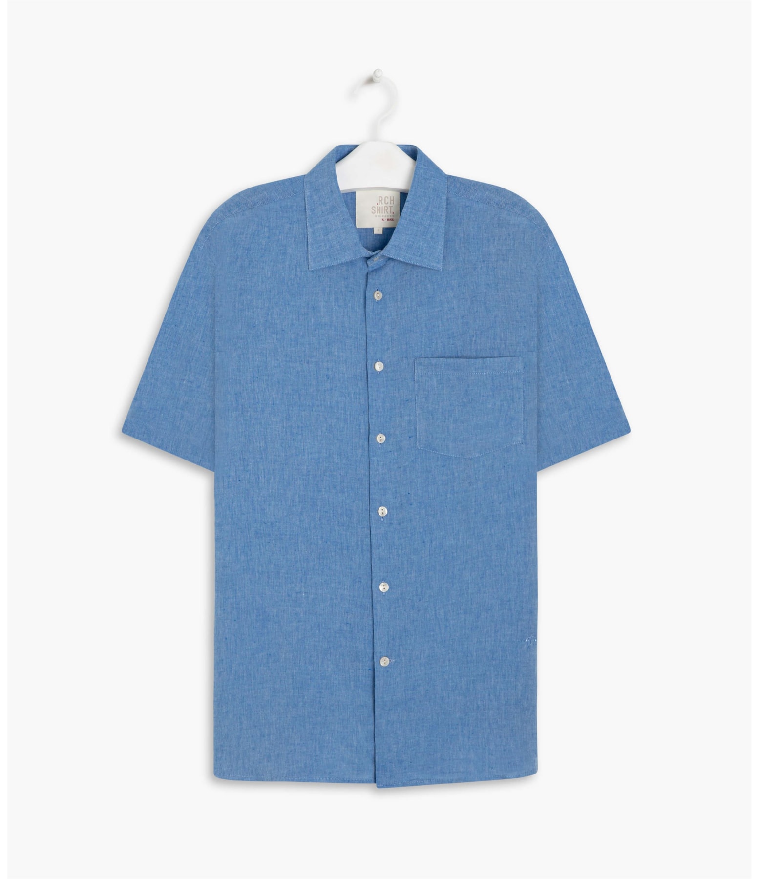Camisa Linho  Cross Dye Azul Bic