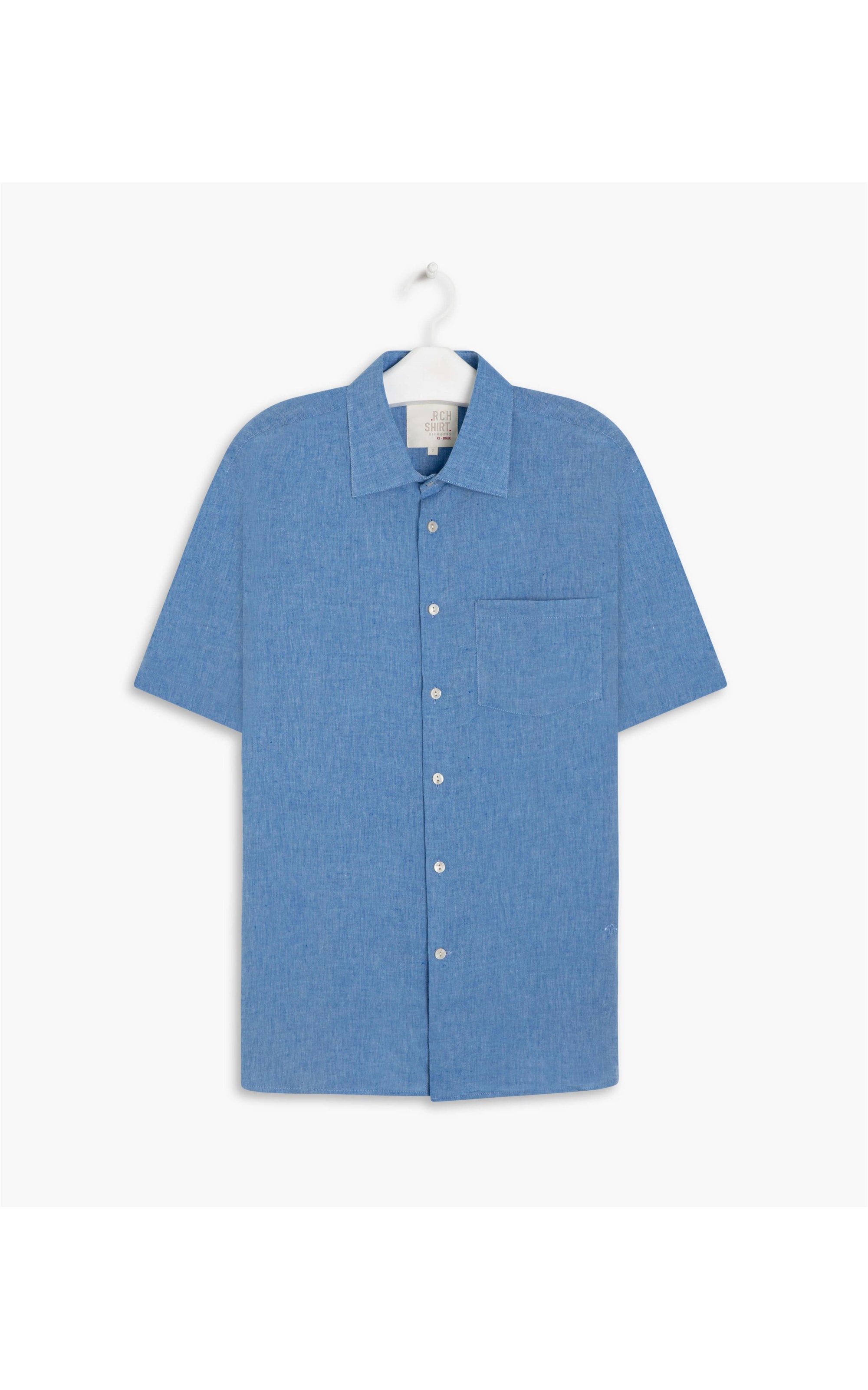 Camisa Linho  Cross Dye Azul Bic