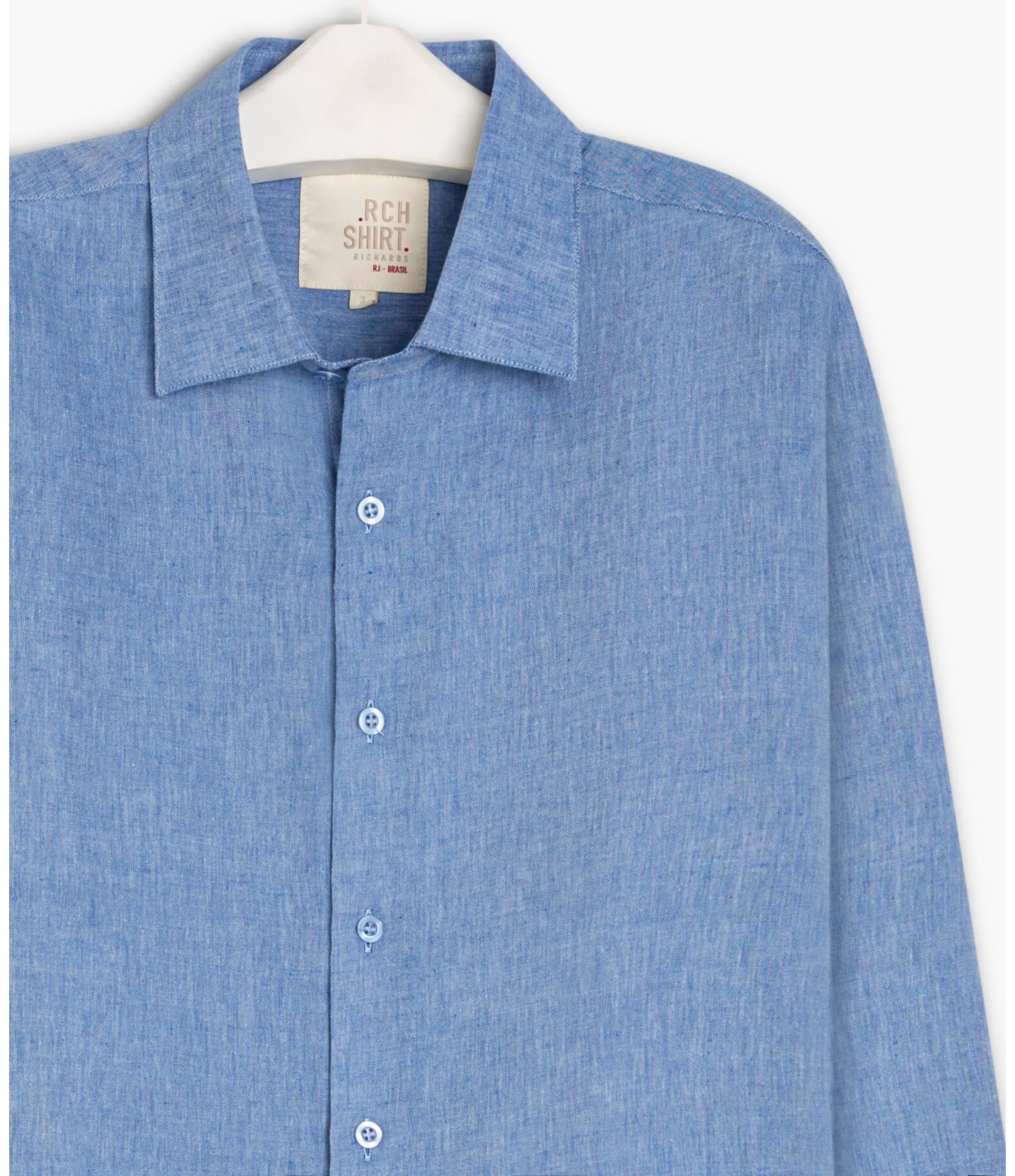 Camisa Linho  Cross Dye Azul Bic