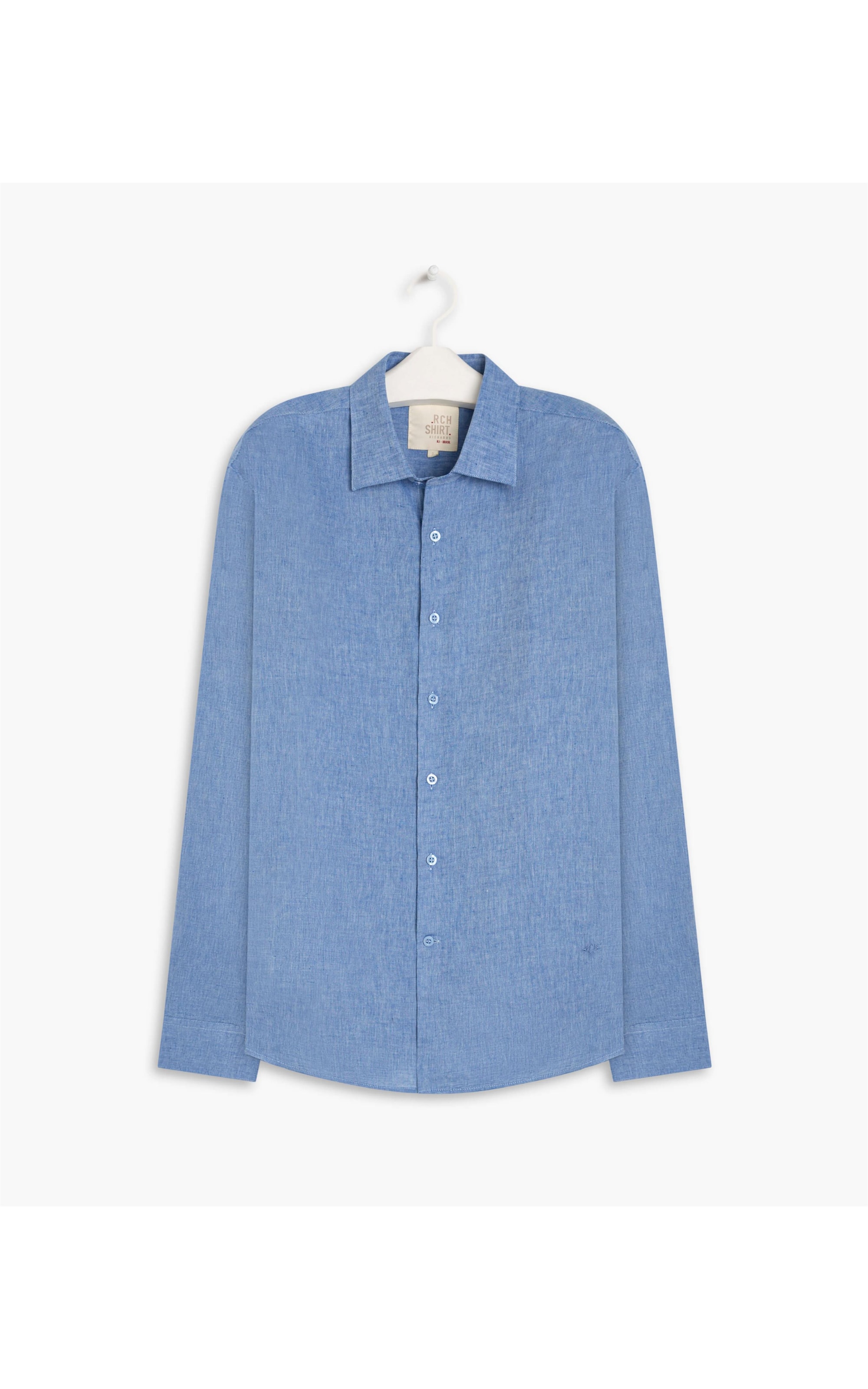 Camisa Linho  Cross Dye Azul Bic