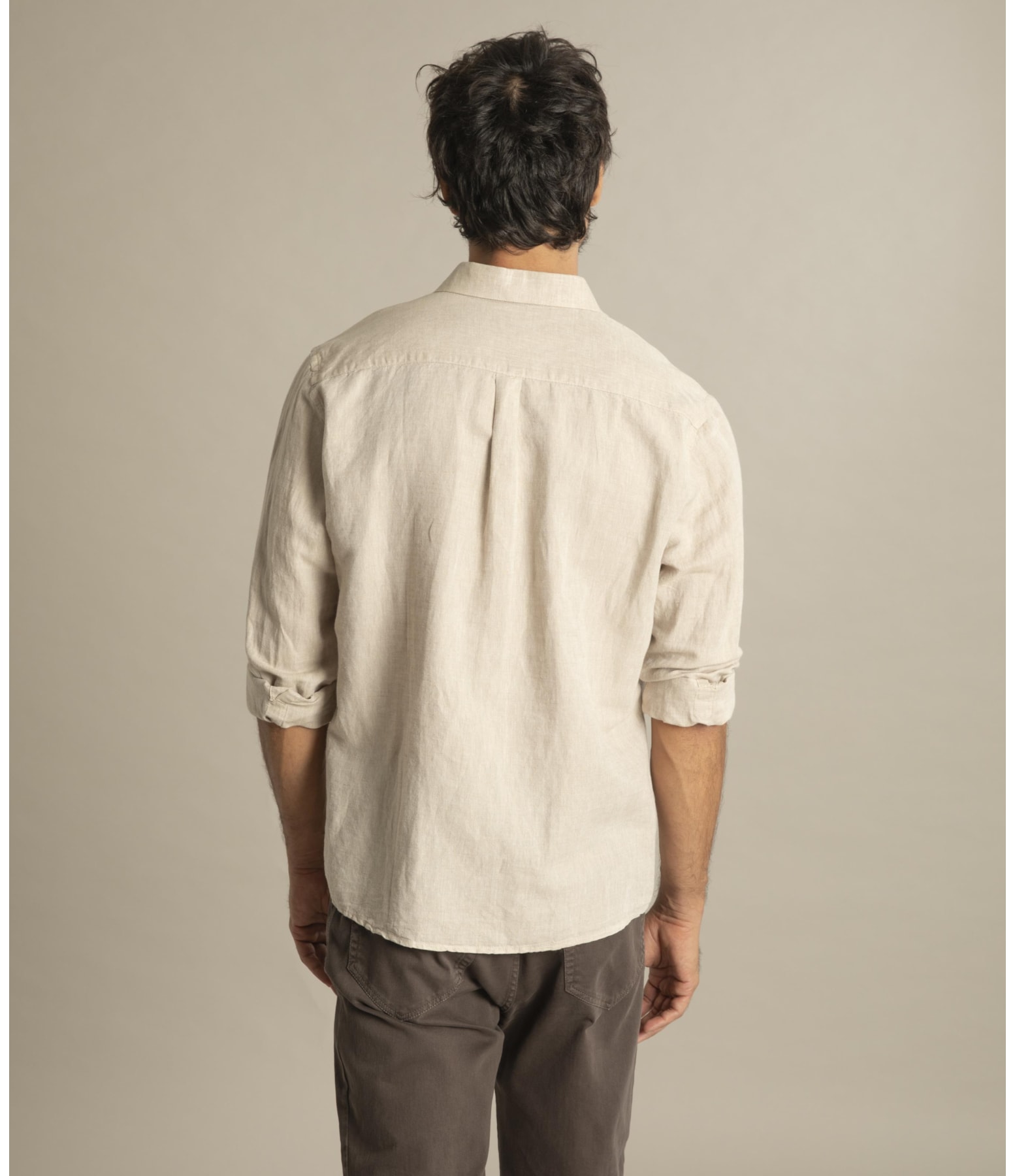 Camisa Linho  Cross Dye Azul Bic