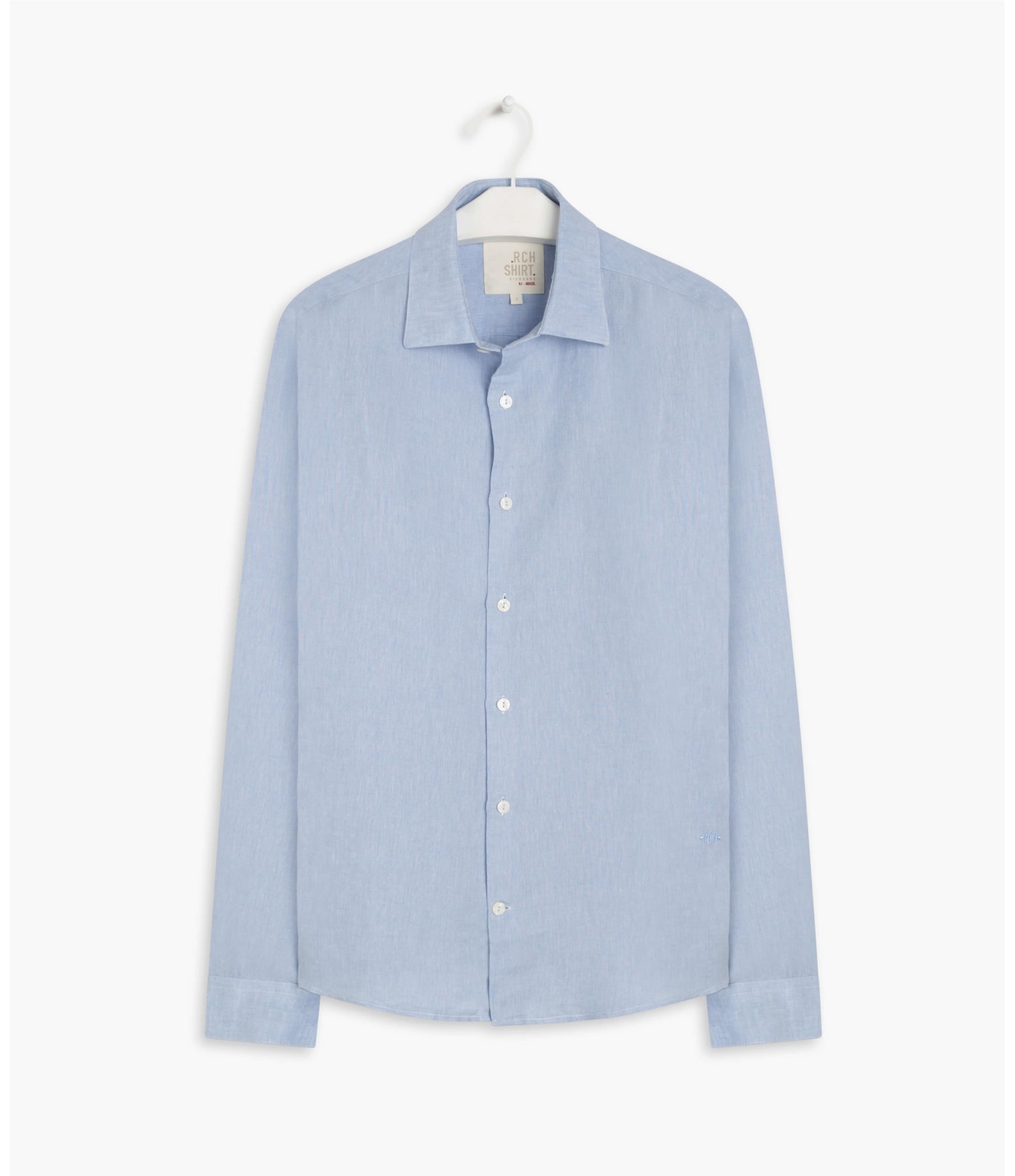 Camisa Linho  Cross Dye Azul Bic