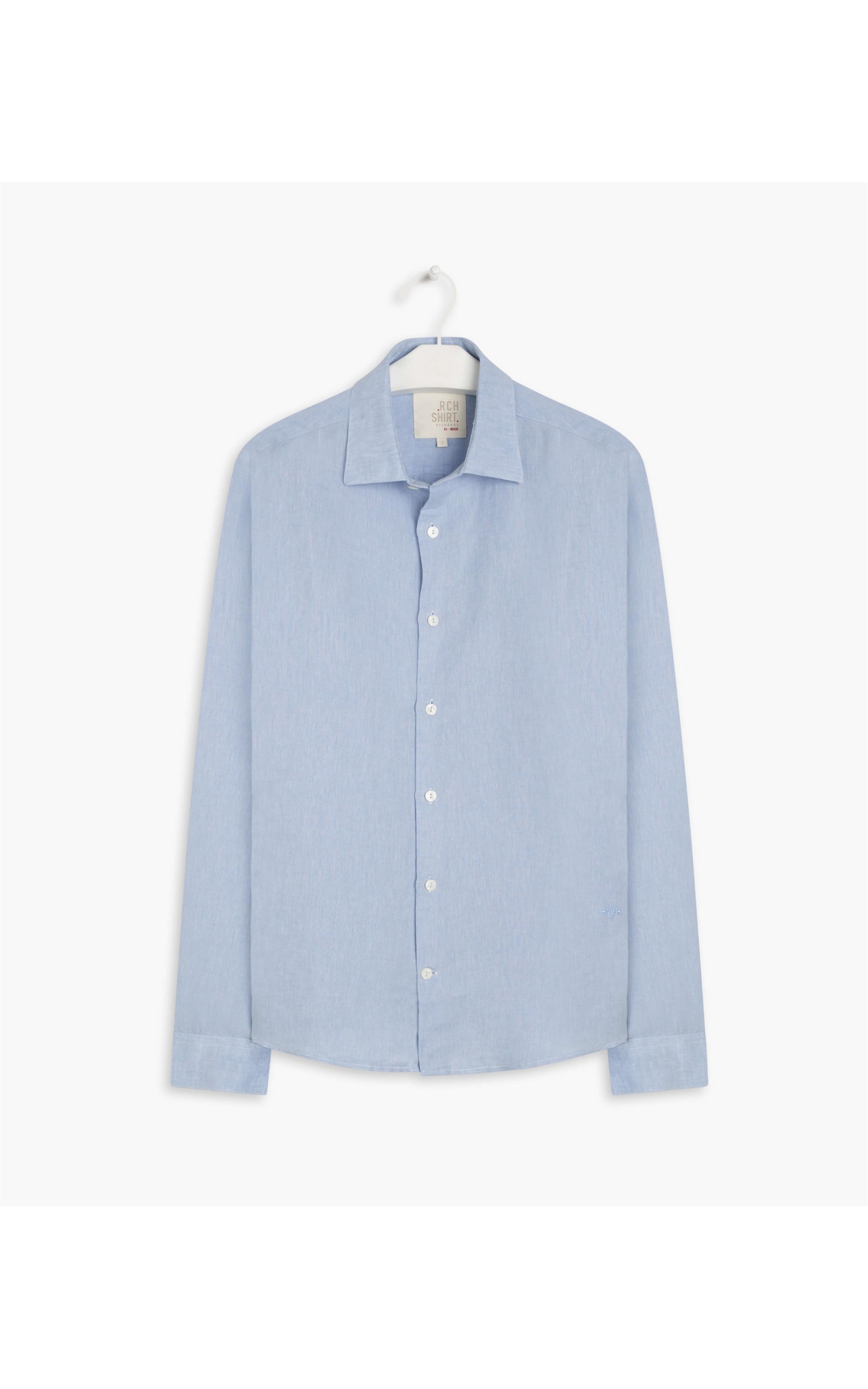 Camisa Linho  Cross Dye Azul Bic