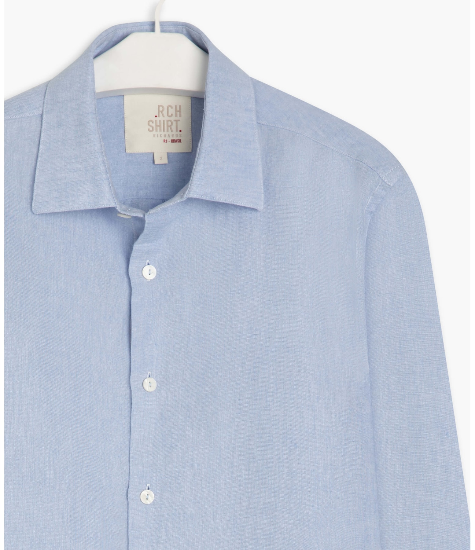 Camisa Linho  Cross Dye Azul Bic
