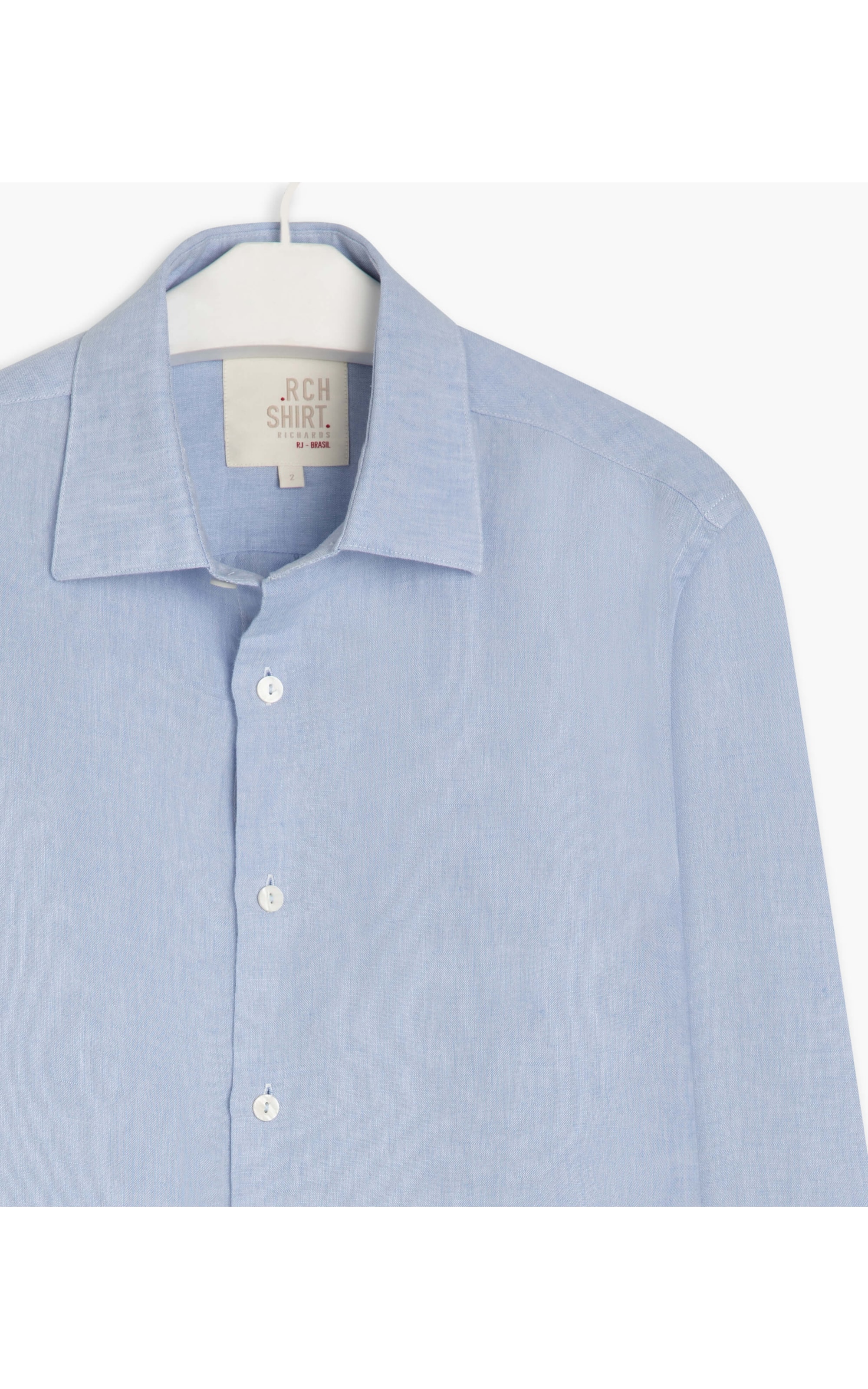 Camisa Linho  Cross Dye Azul Bic