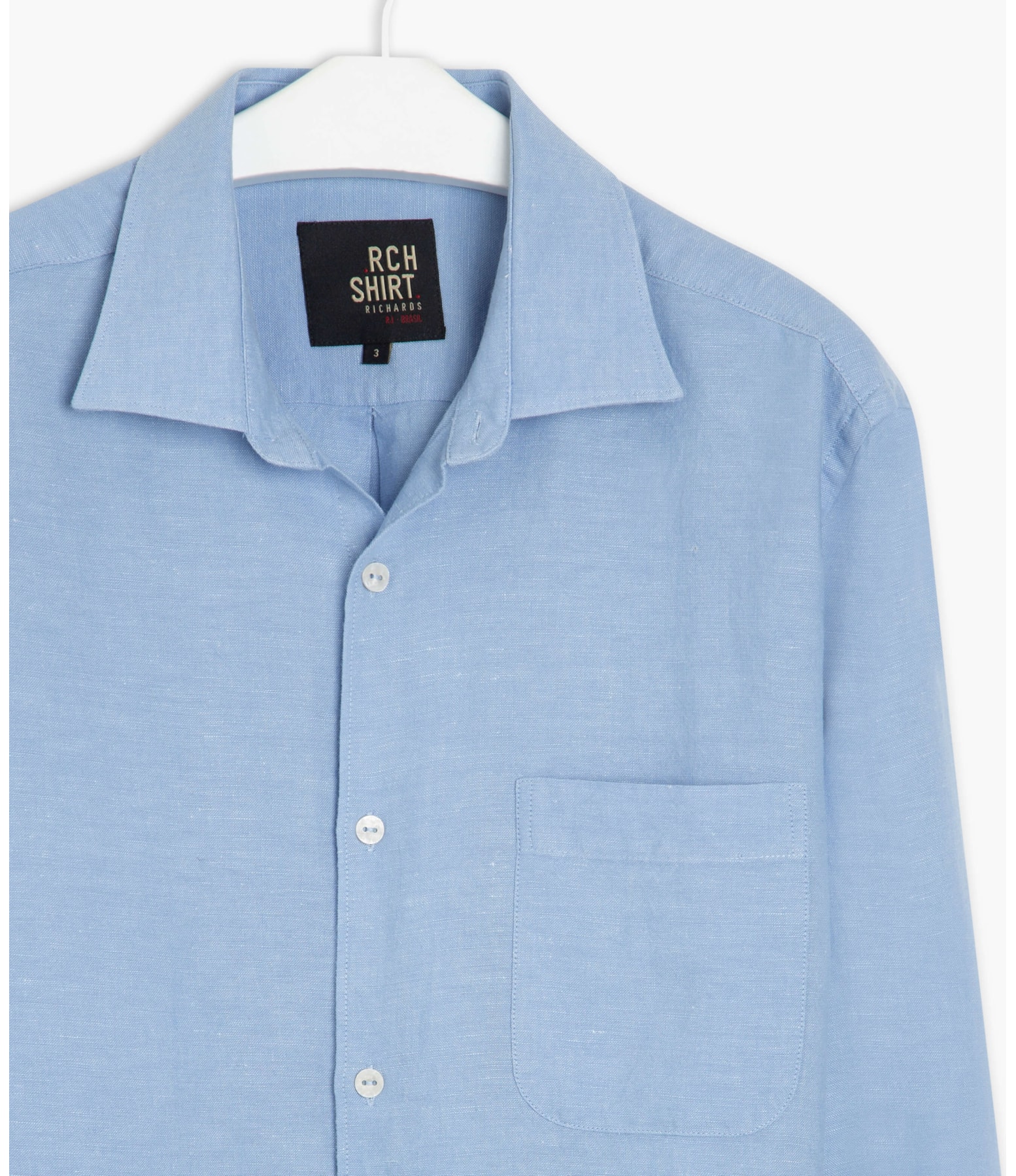 Camisa Linho  Cross Dye Azul Bic
