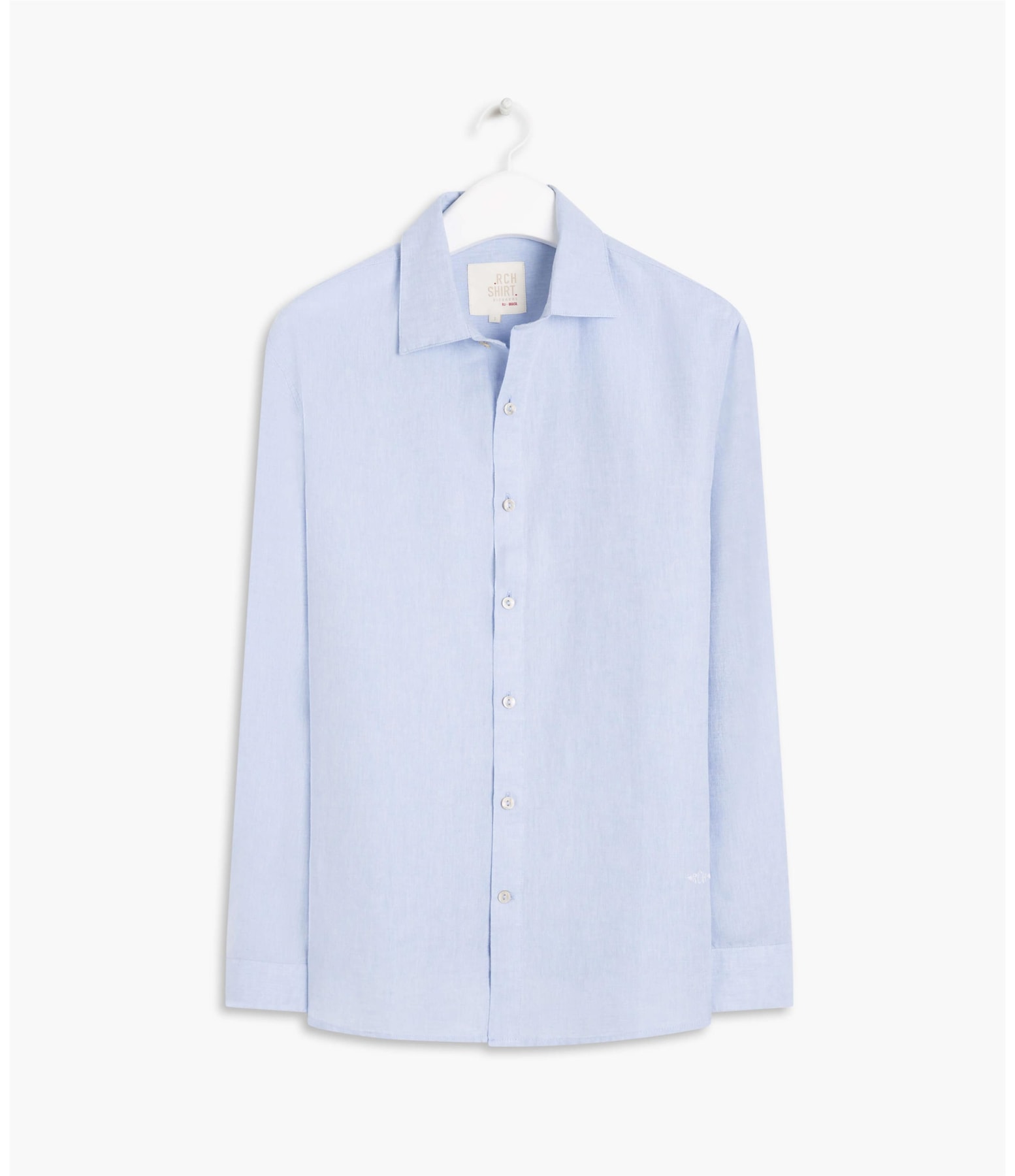 Camisa Linho  Cross Dye Azul Bic