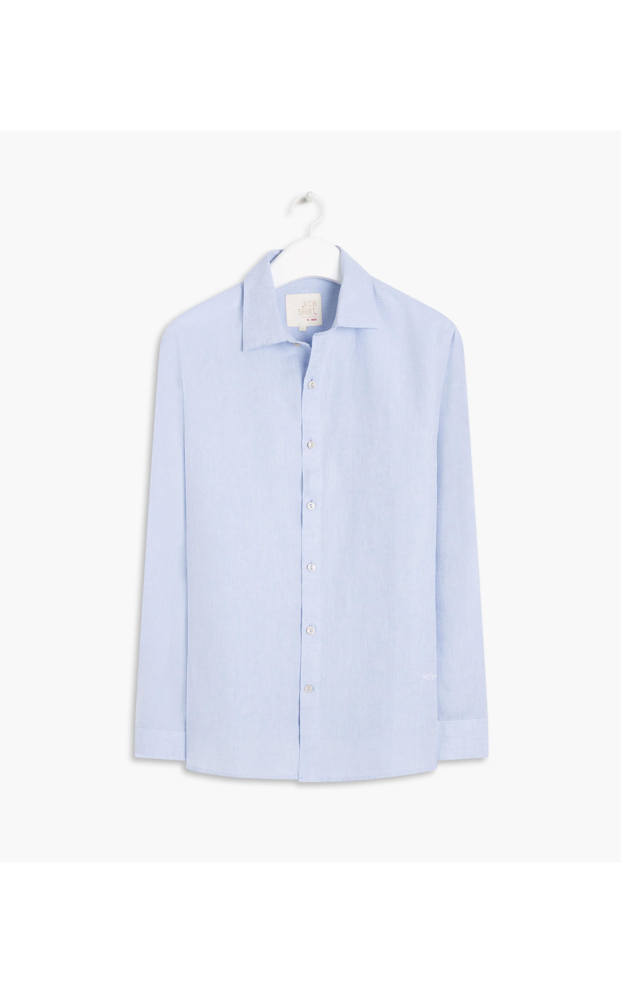 Camisa Linho  Cross Dye Azul Bic