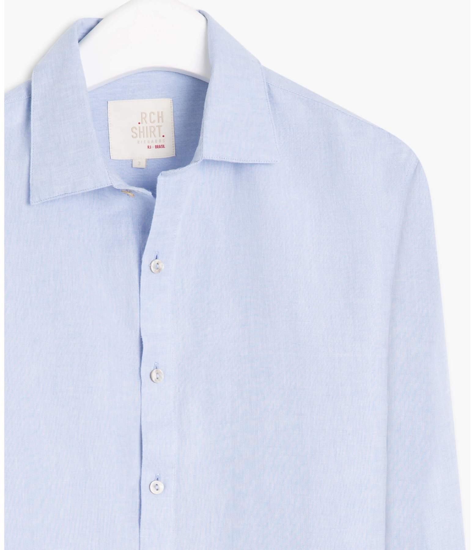 Camisa Linho  Cross Dye Azul Bic