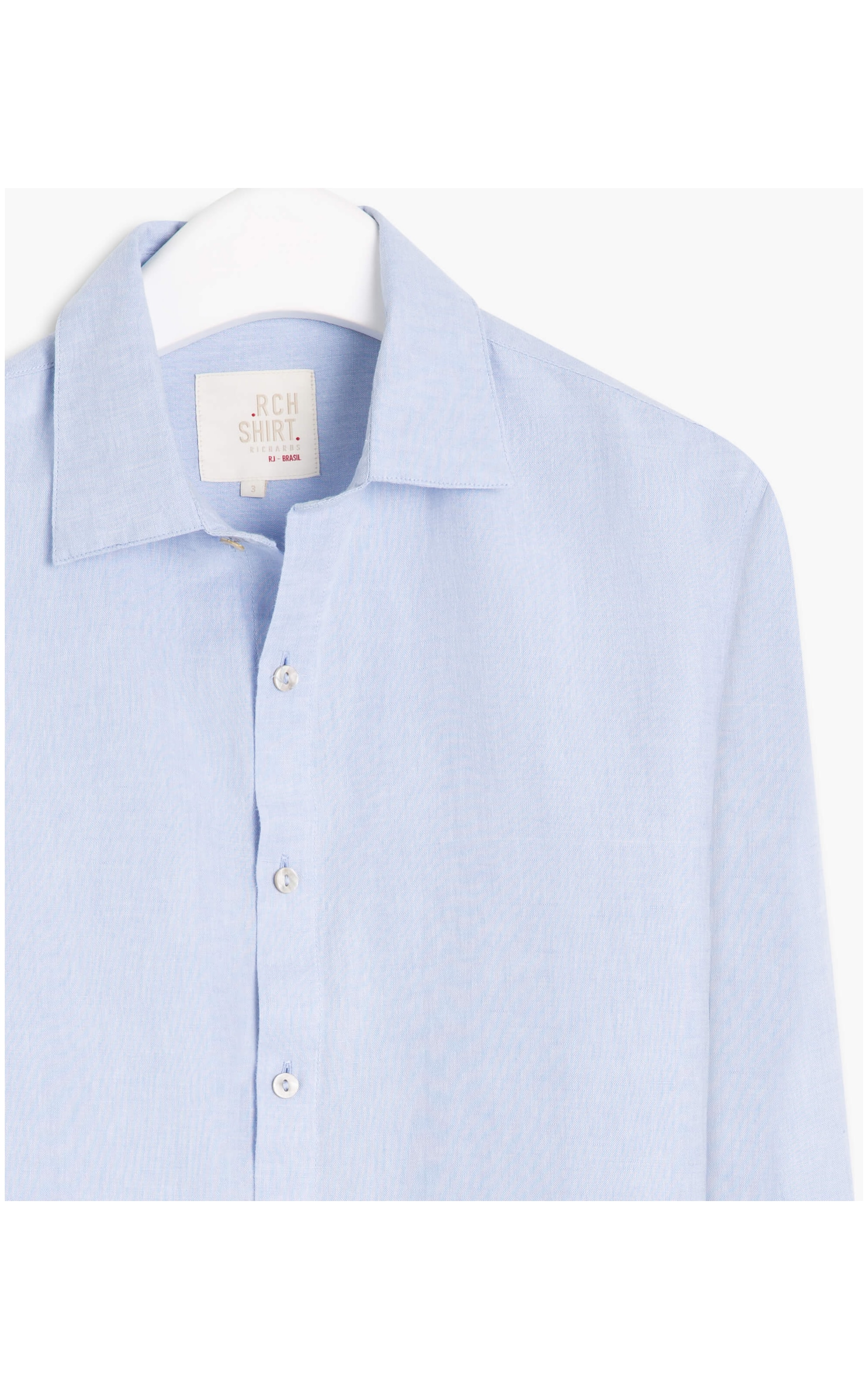 Camisa Linho  Cross Dye Azul Bic