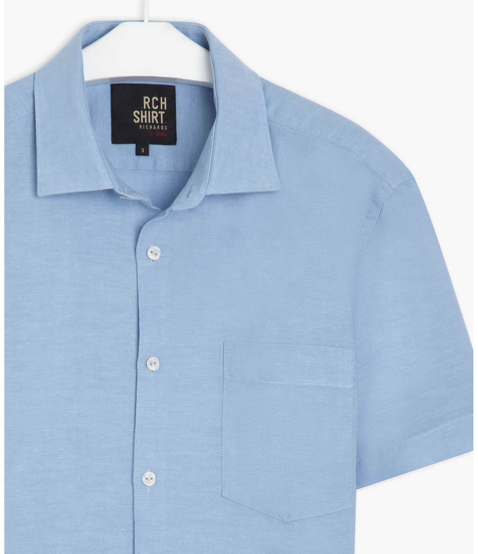 Camisa Linho  Cross Dye Azul Bic