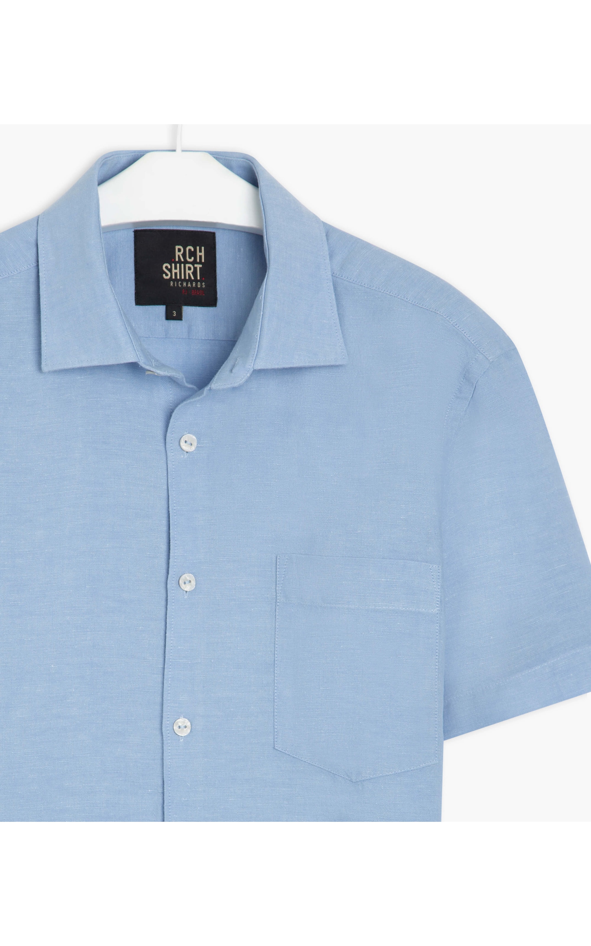 Camisa Linho  Cross Dye Azul Bic