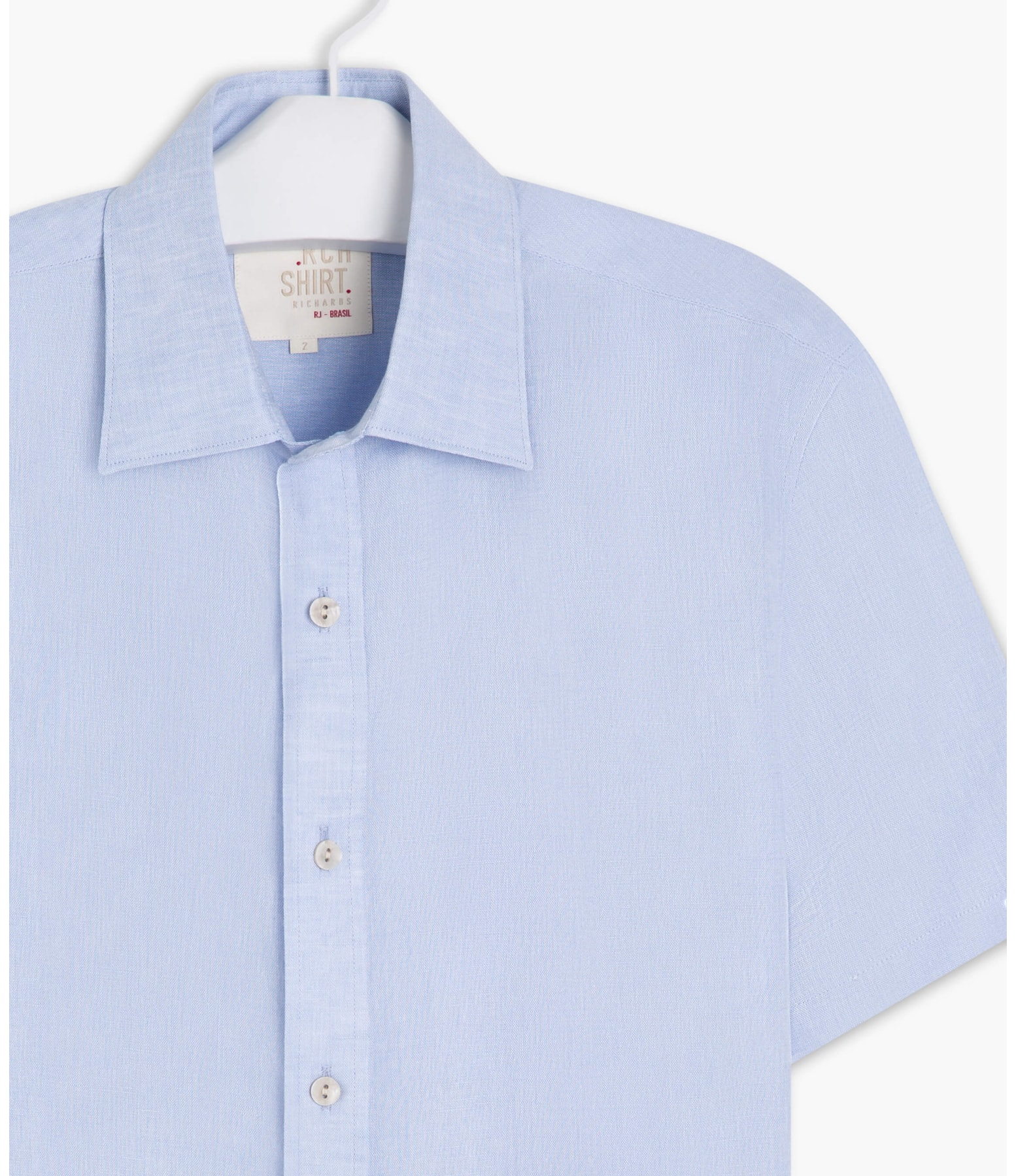 Camisa Linho  Cross Dye Azul Bic