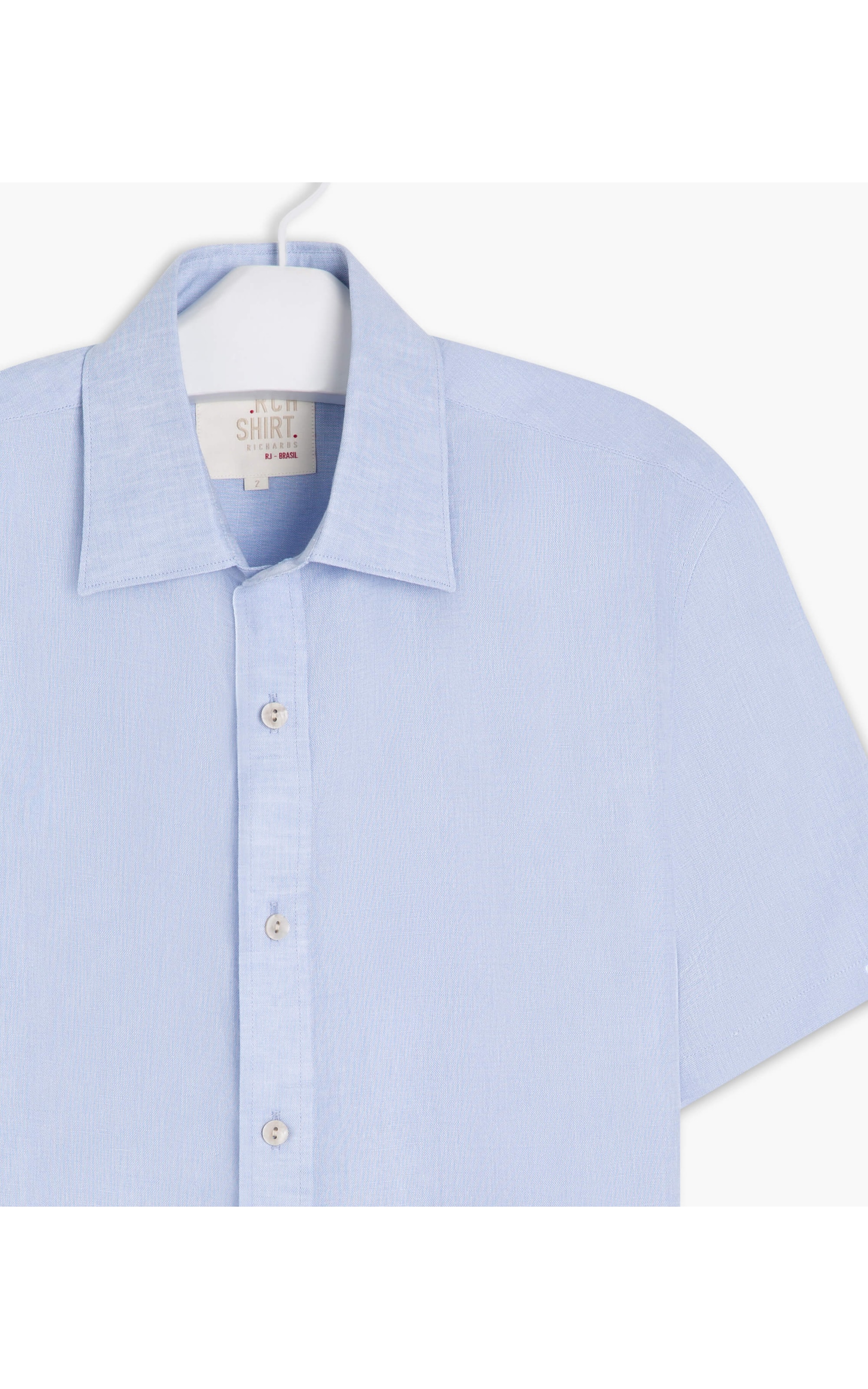 Camisa Linho  Cross Dye Azul Bic