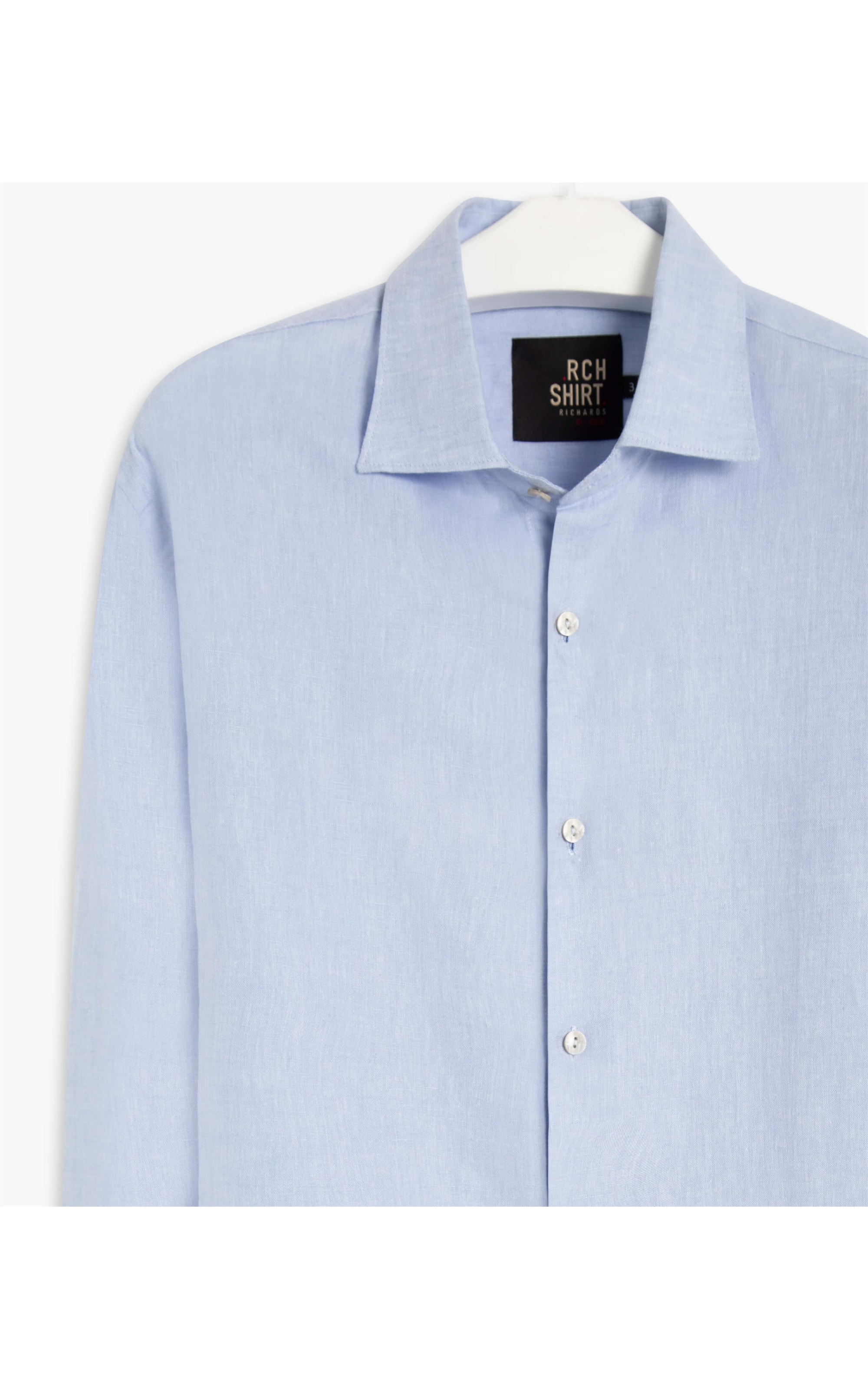 Camisa Linho  Cross Dye Azul Claro