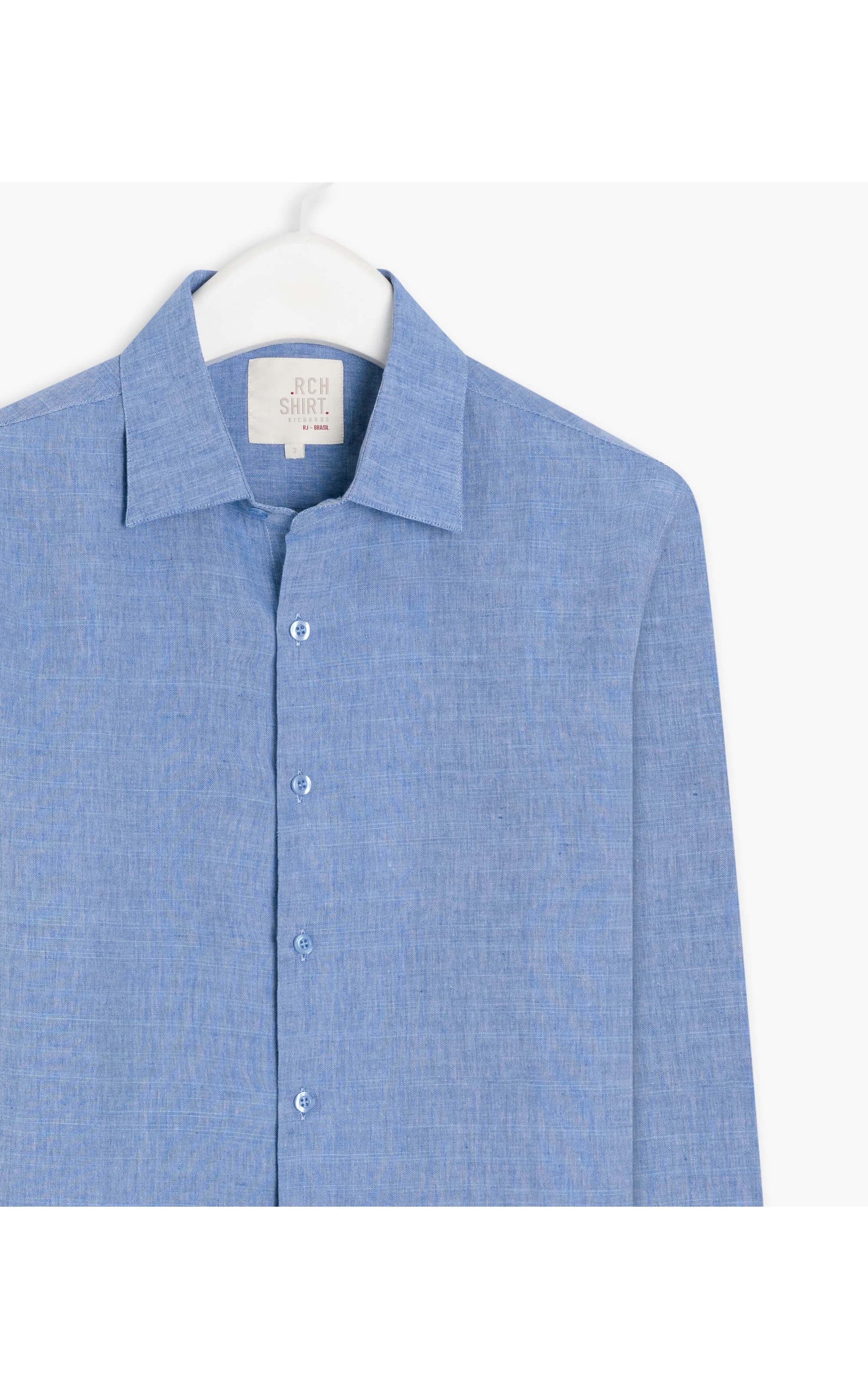 Camisa Linho  Cross Dye Azul Claro