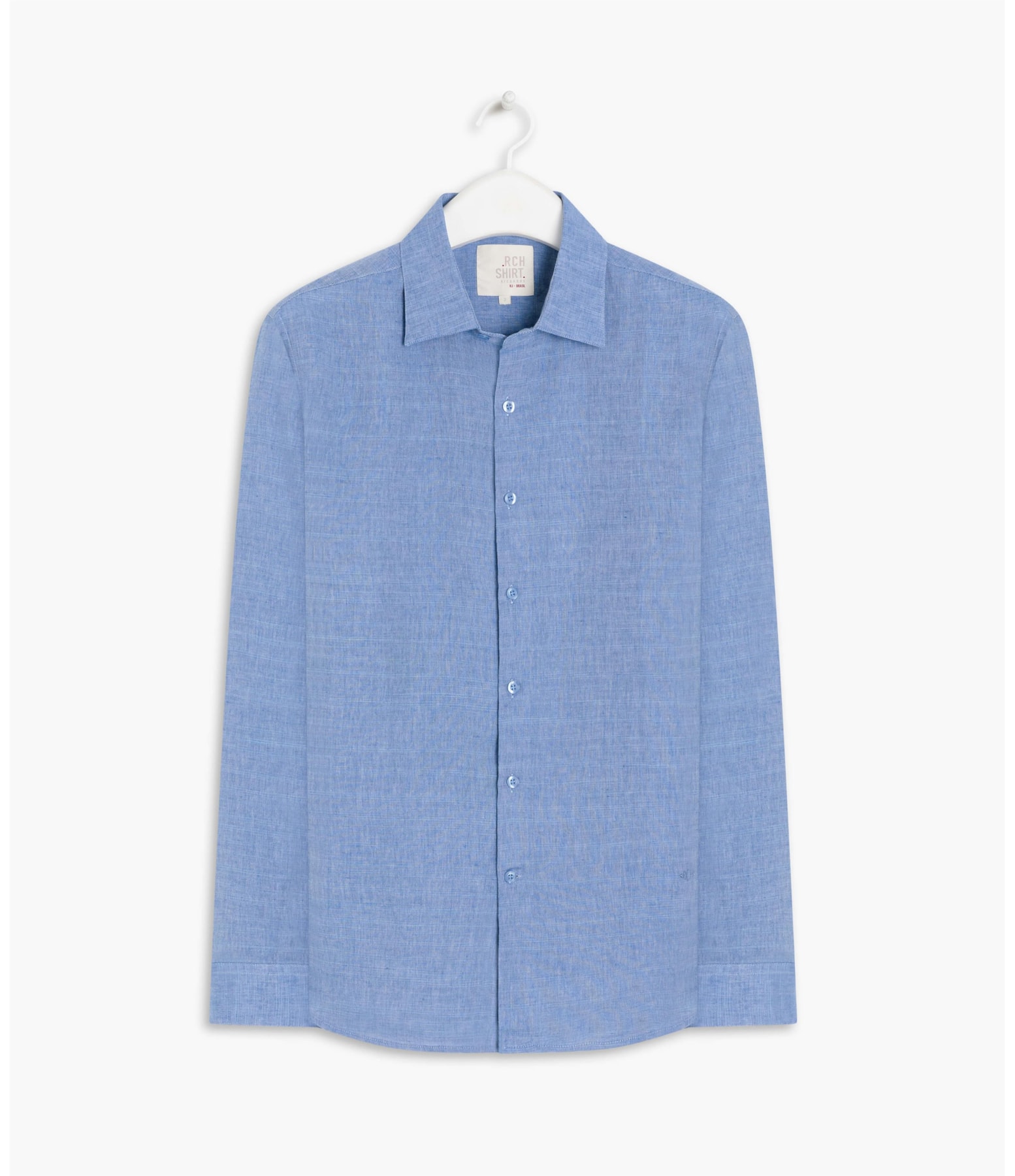 Camisa Linho  Cross Dye Azul Claro