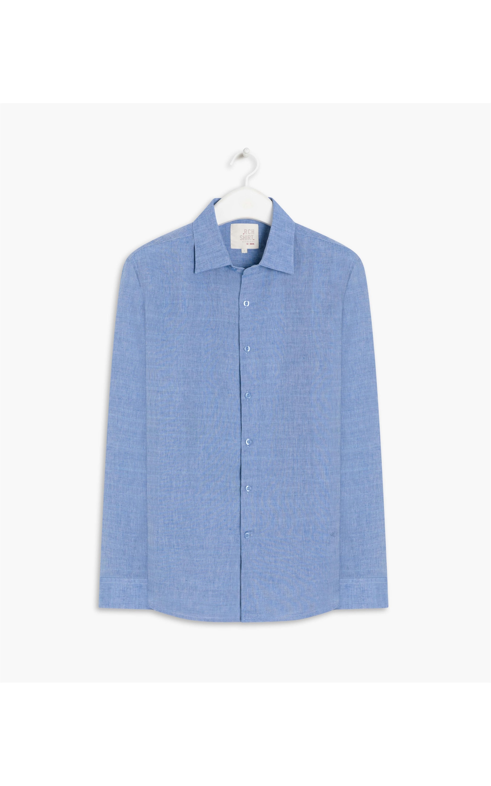 Camisa Linho  Cross Dye Azul Claro