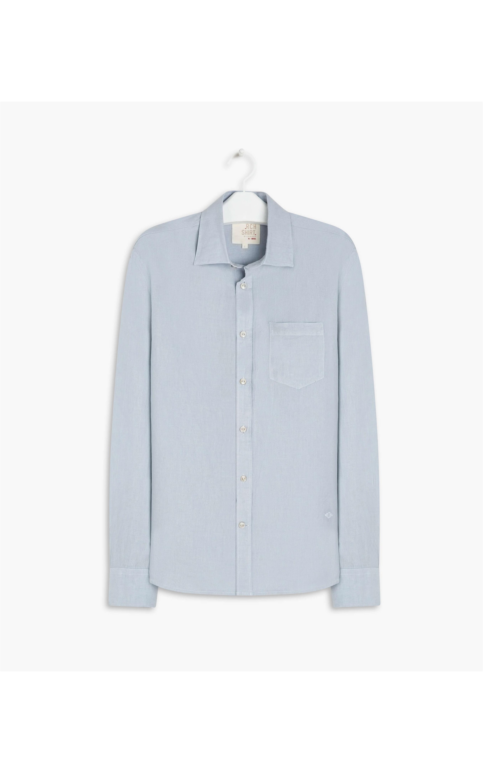 Camisa Linho  Cross Dye Azul Claro