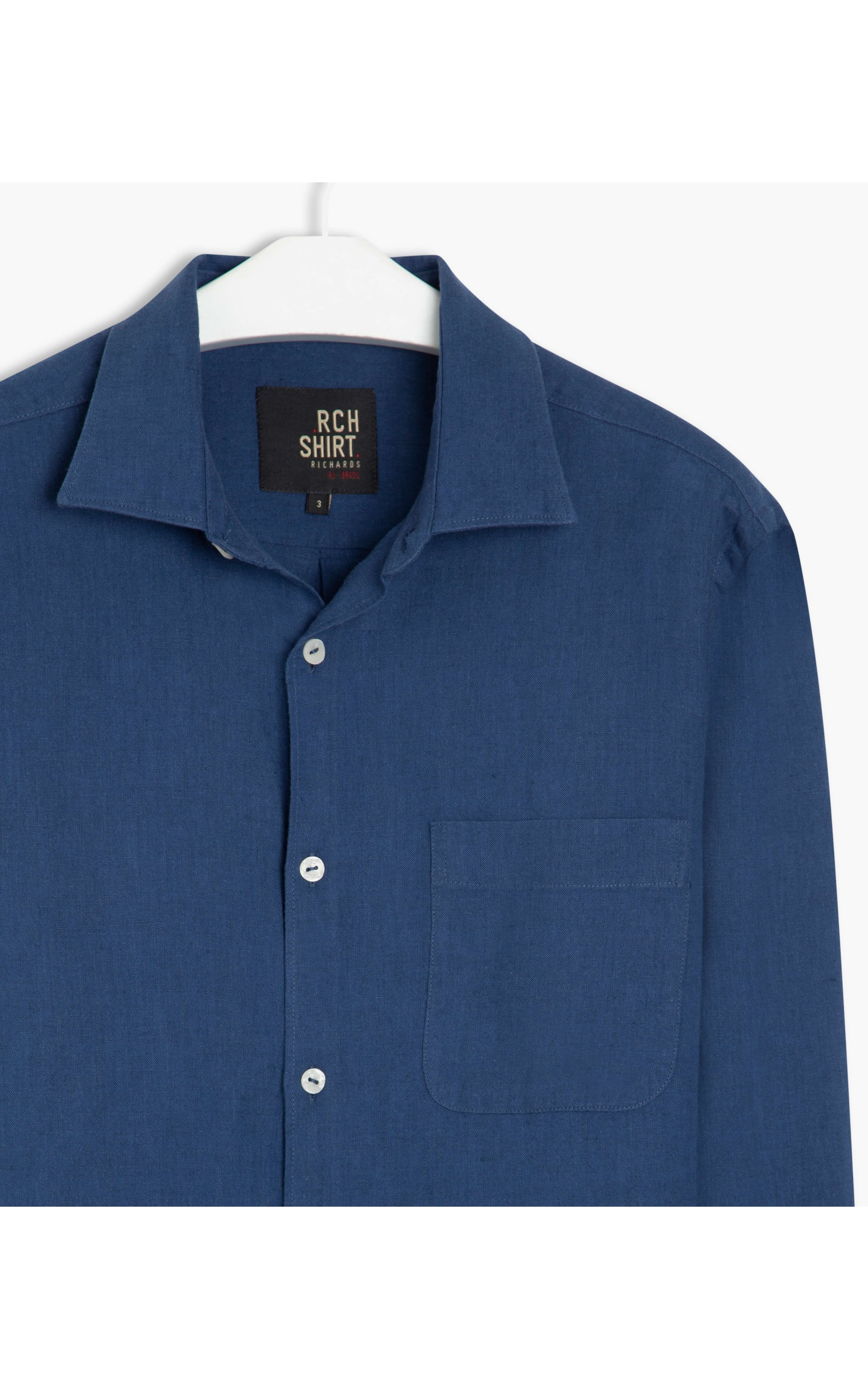 Camisa Linho  Cross Dye Azul Jeans
