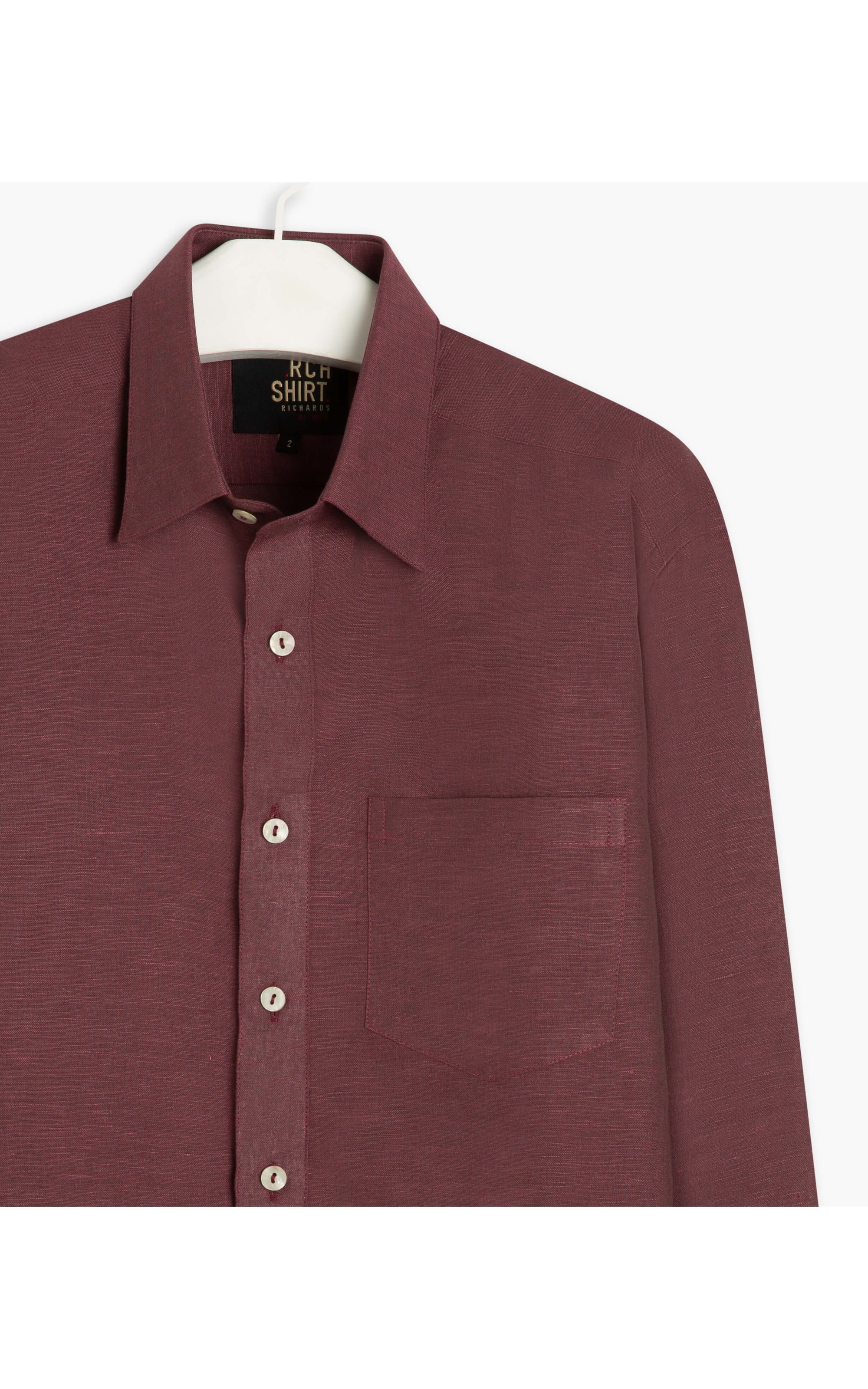 Camisa Linho  Cross Dye Bordeaux