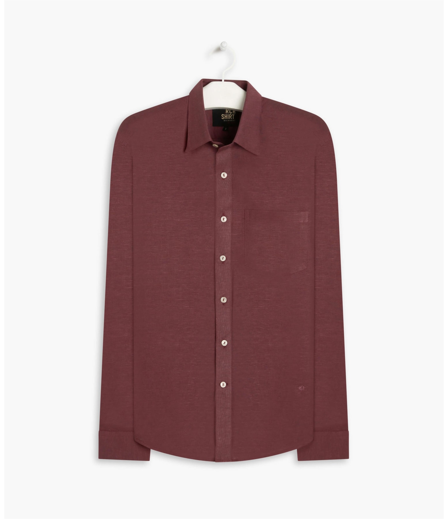 Camisa Linho  Cross Dye Bordeaux