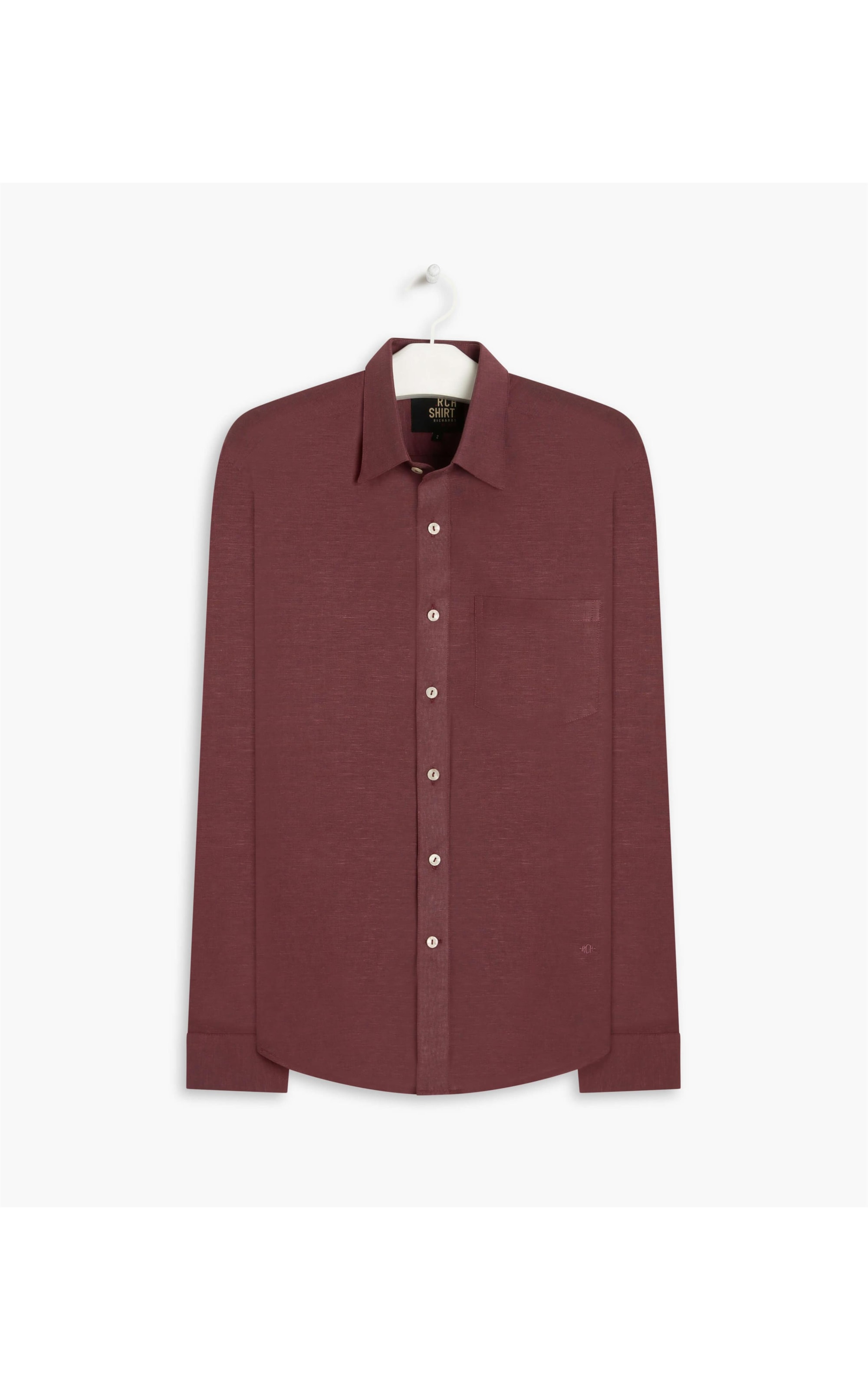 Camisa Linho  Cross Dye Bordeaux
