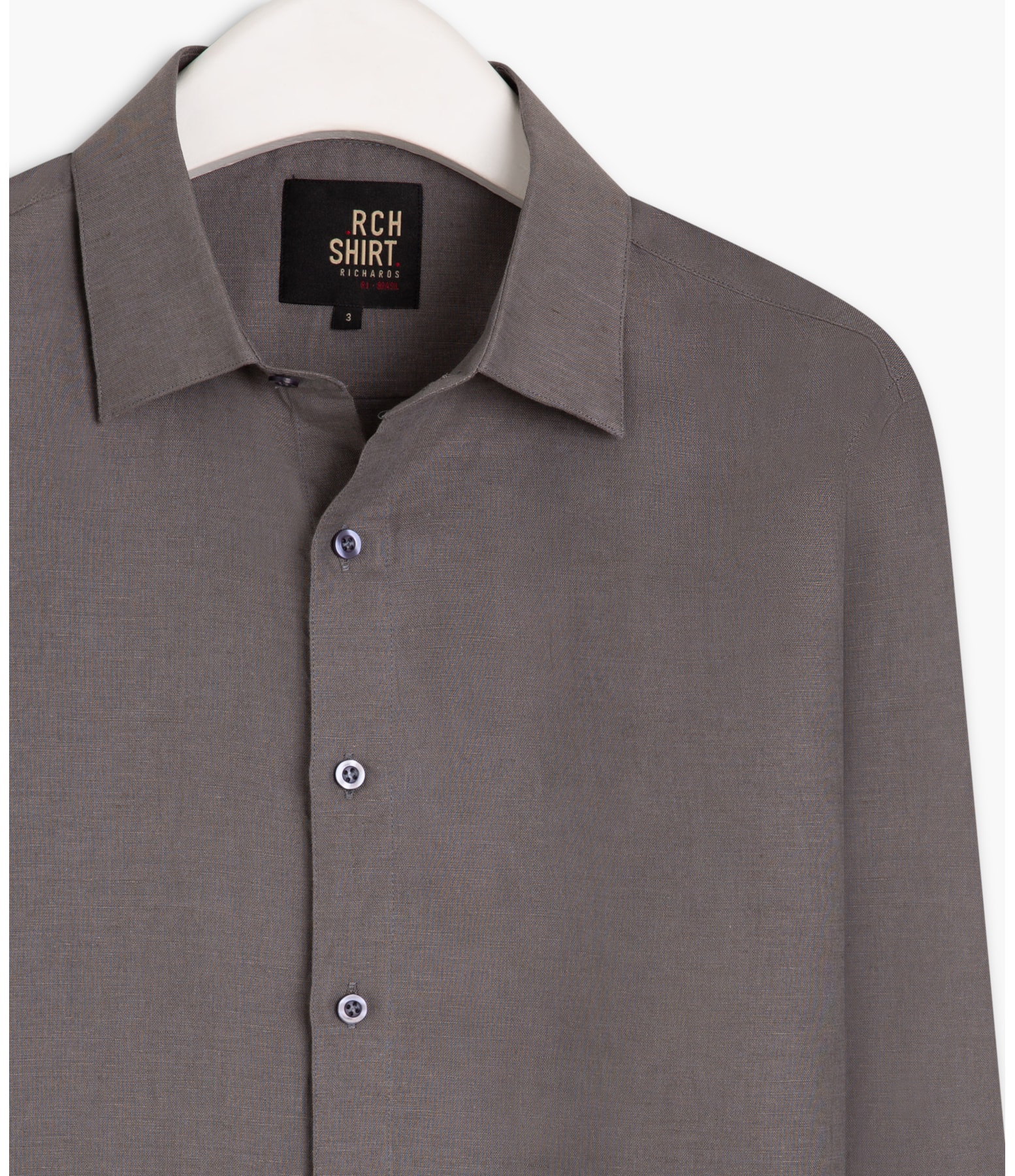 Camisa Linho  Cross Dye Cinza
