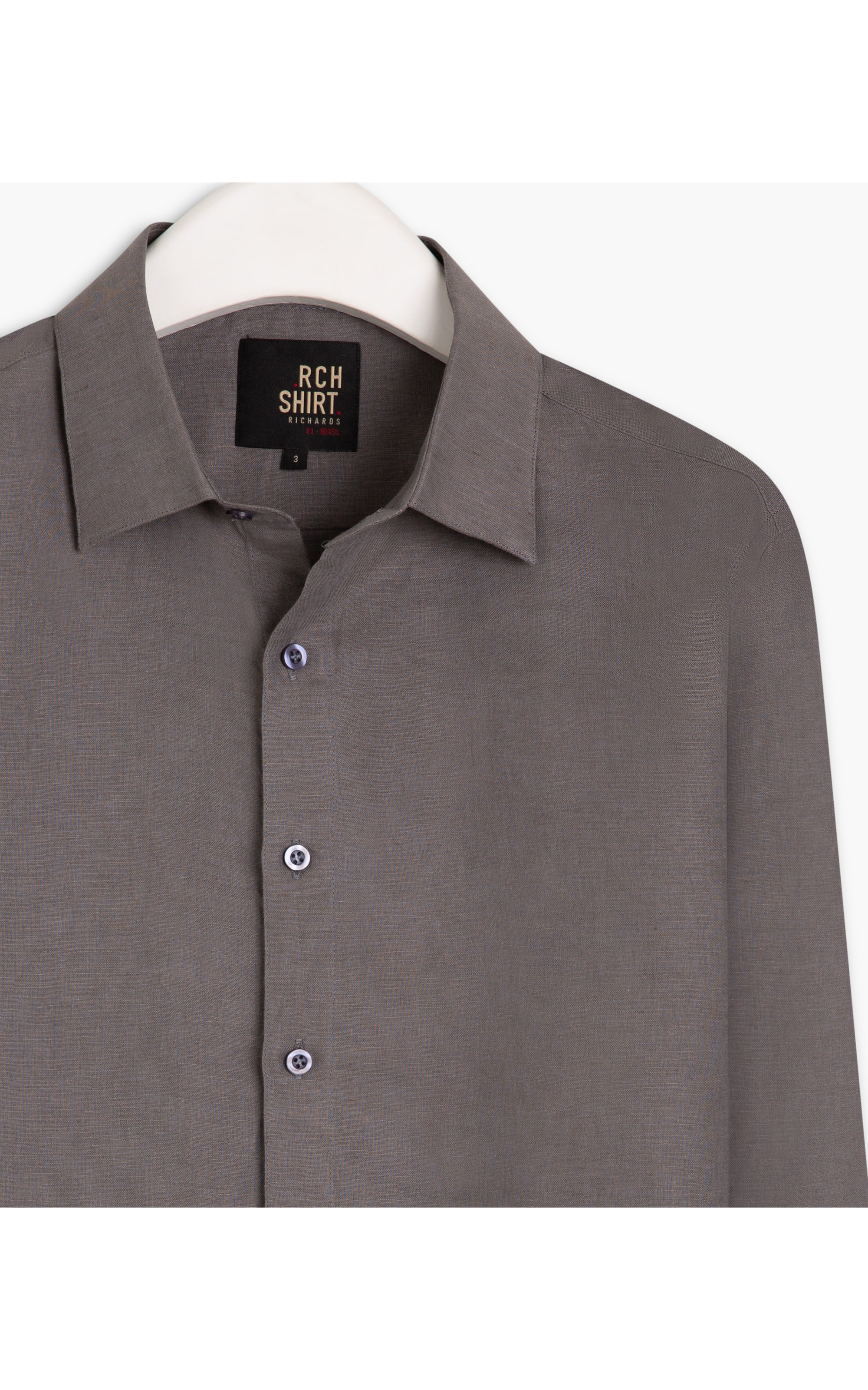 Camisa Linho  Cross Dye Cinza