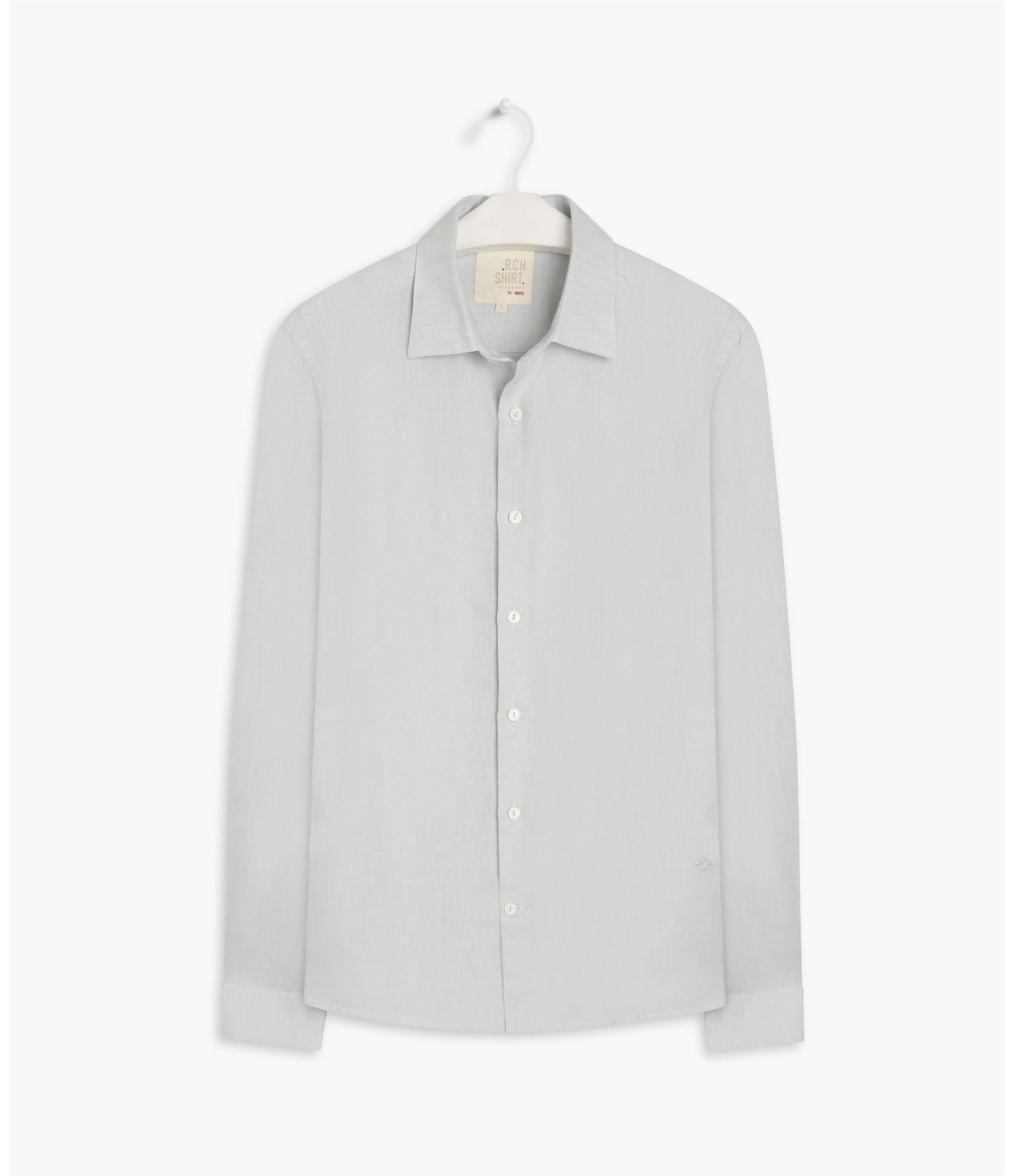 Camisa Linho  Cross Dye Cinza Claro