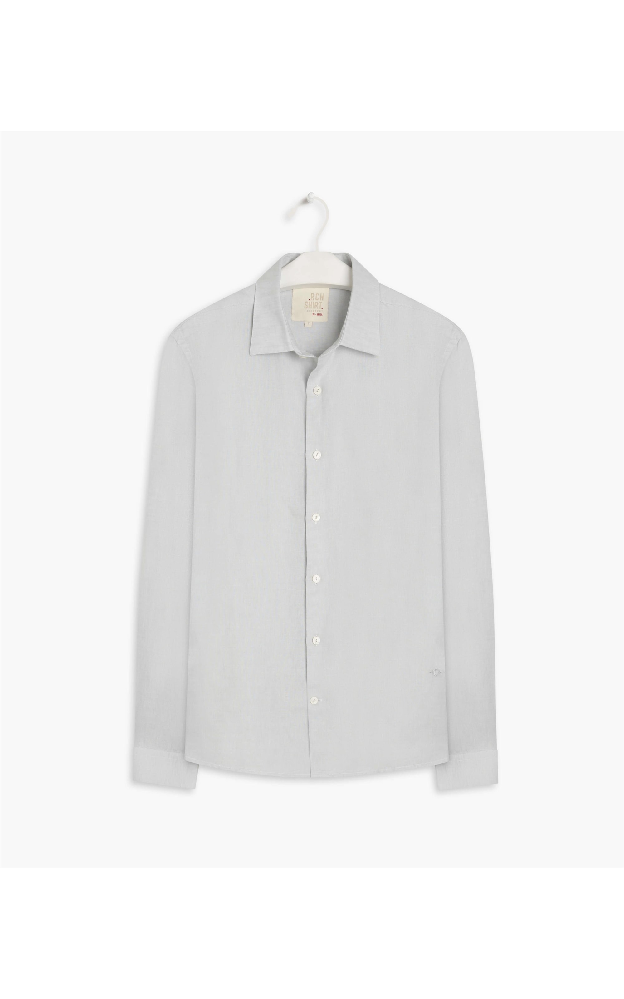 Camisa Linho  Cross Dye Cinza Claro