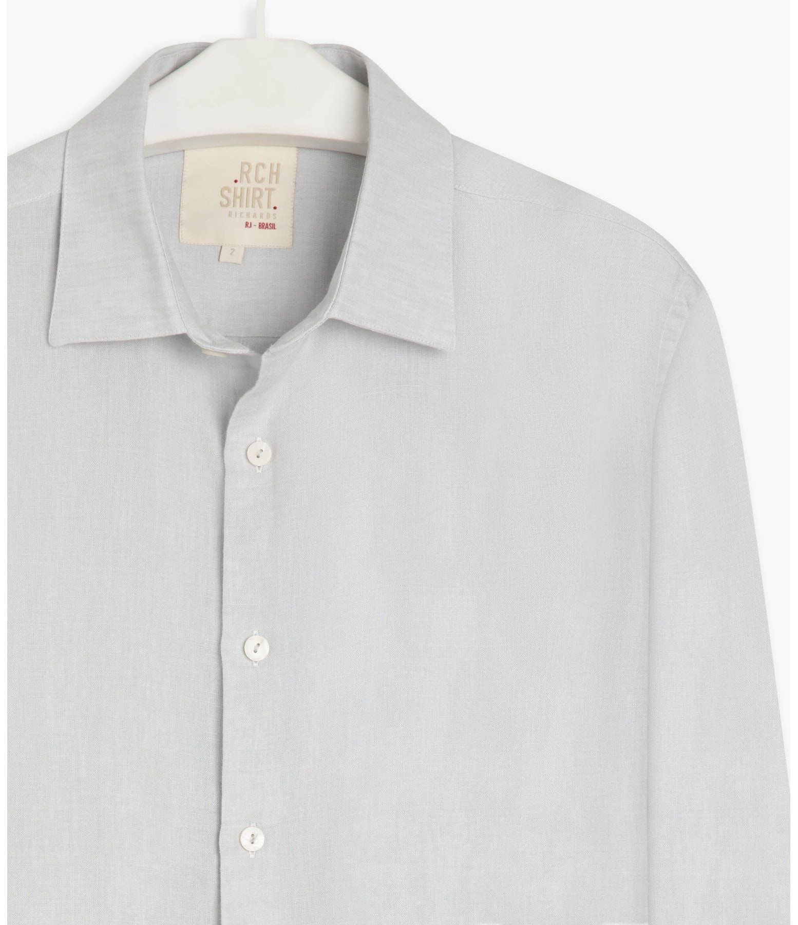 Camisa Linho  Cross Dye Cinza Claro