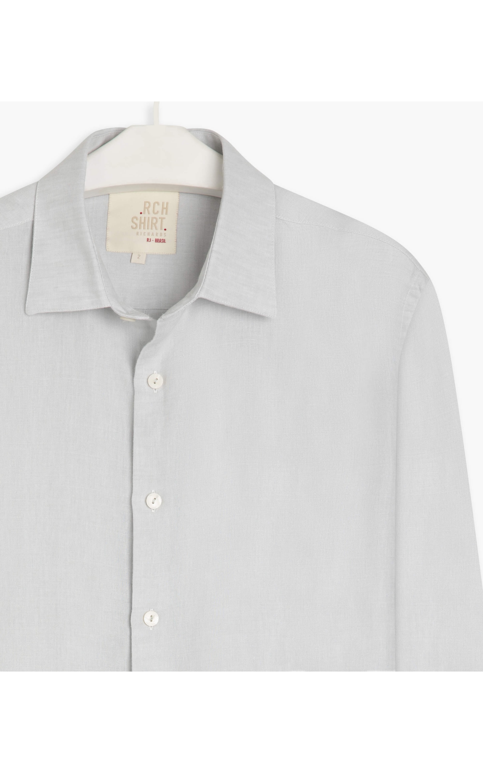 Camisa Linho  Cross Dye Cinza Claro