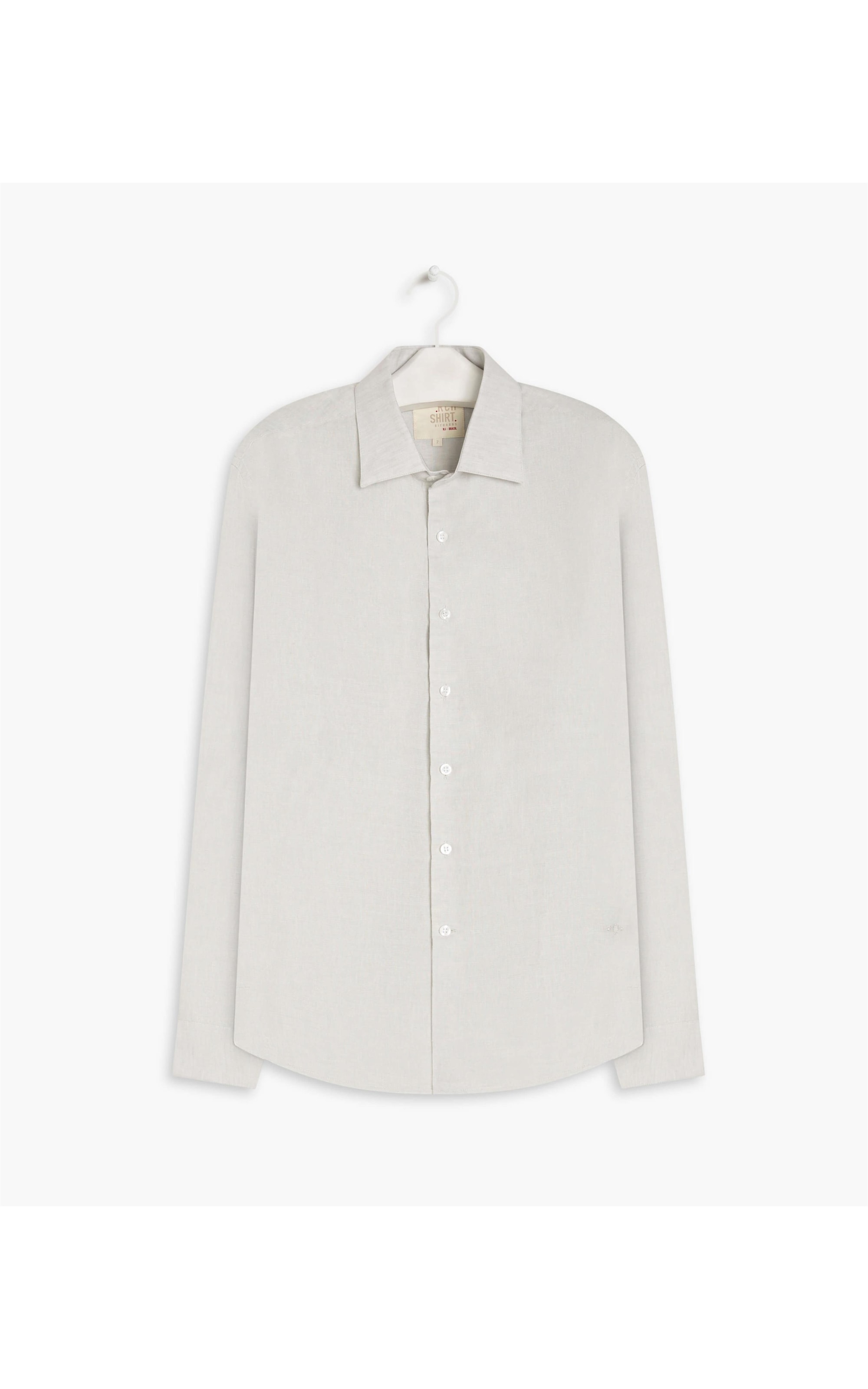 Camisa Linho  Cross Dye Cinza Claro