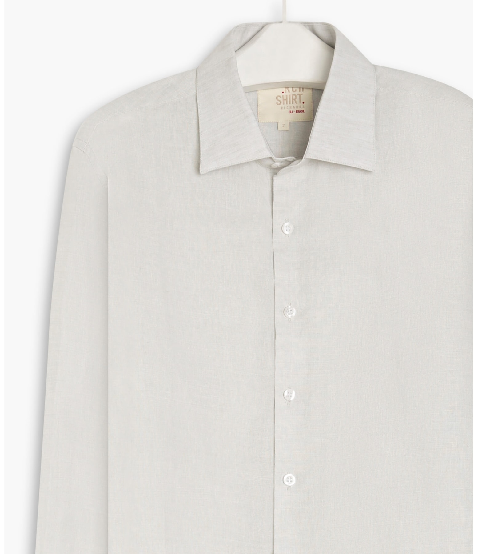 Camisa Linho  Cross Dye Cinza Claro