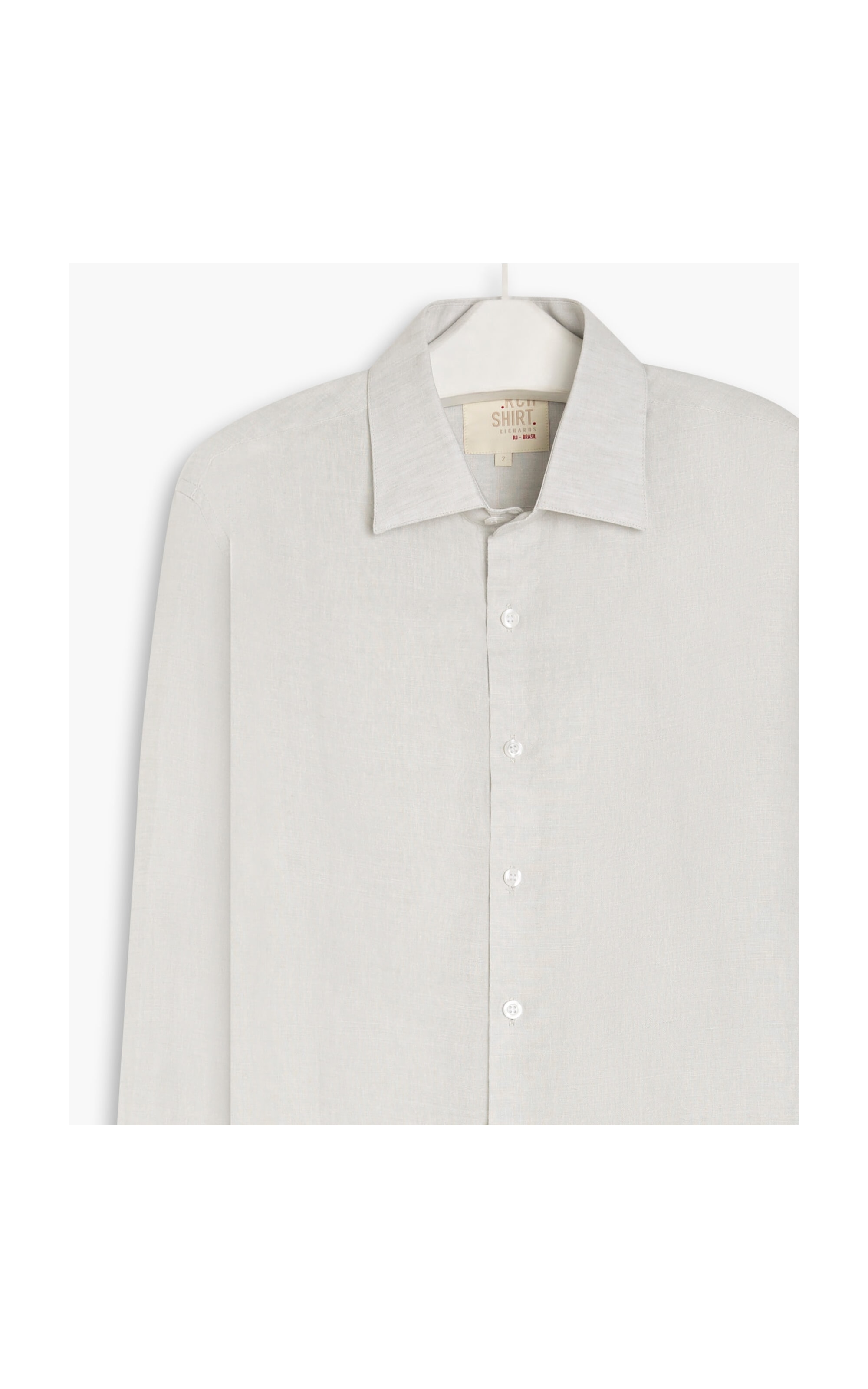 Camisa Linho  Cross Dye Cinza Claro