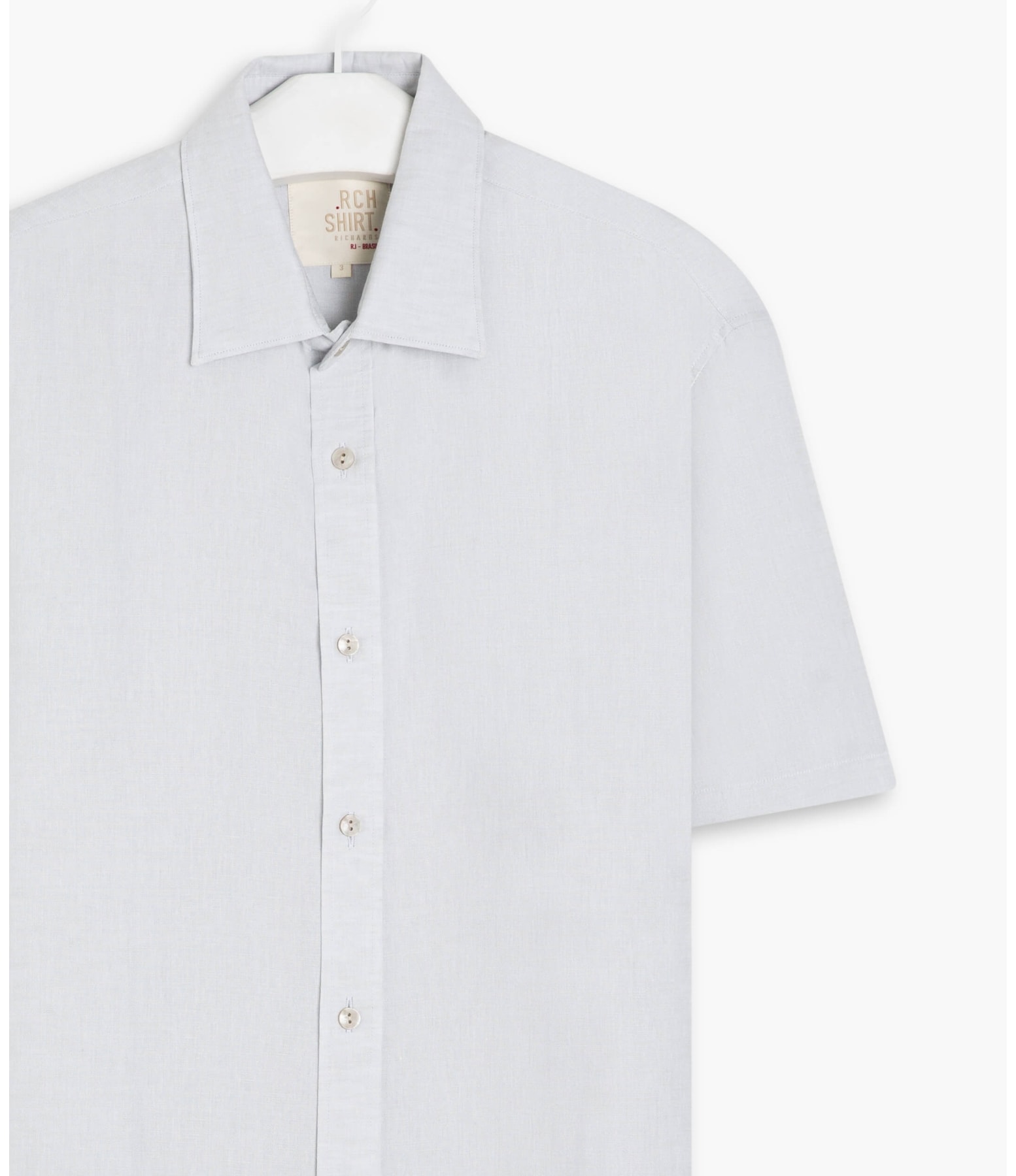 Camisa Linho  Cross Dye Cinza Claro