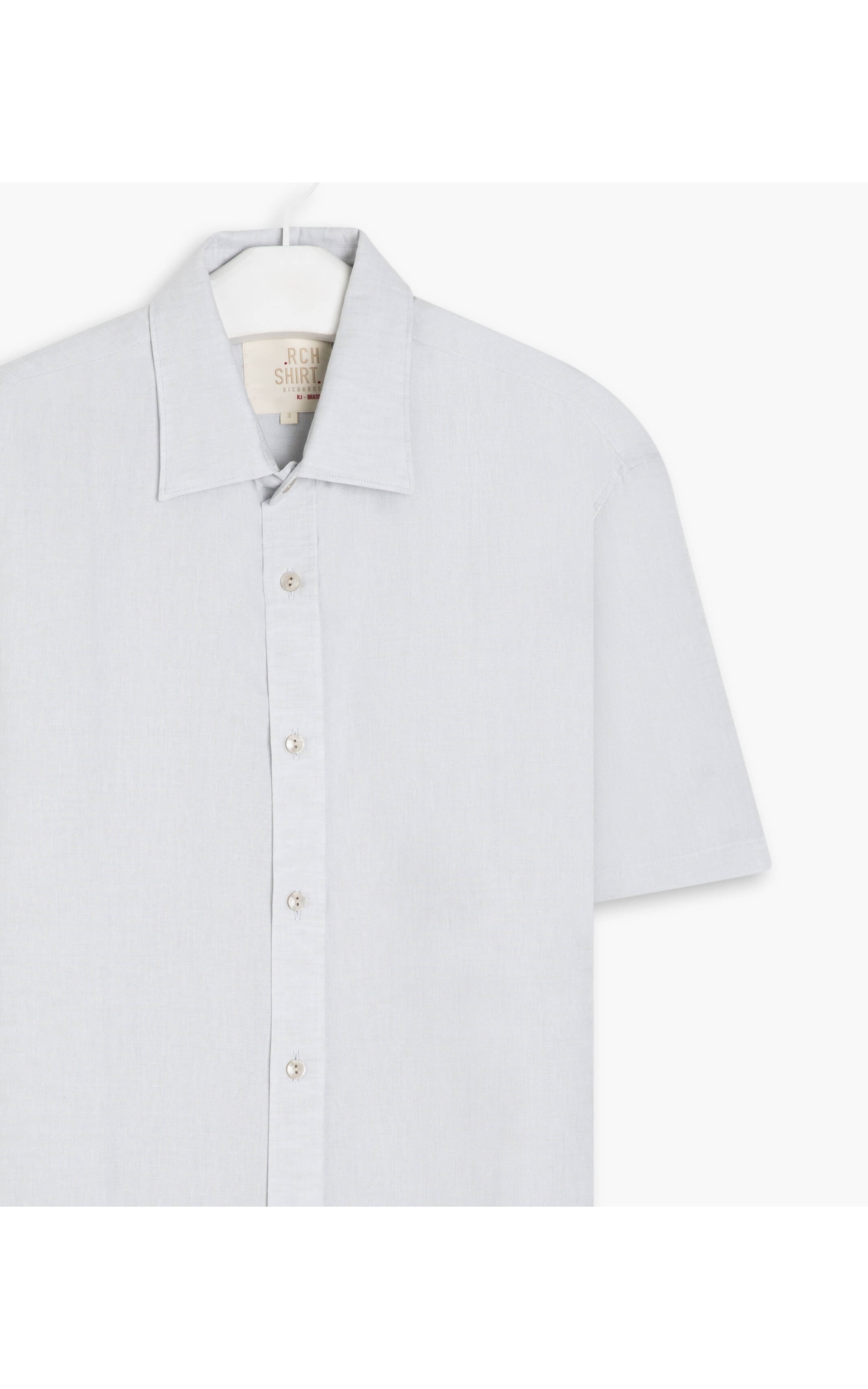 Camisa Linho  Cross Dye Cinza Claro