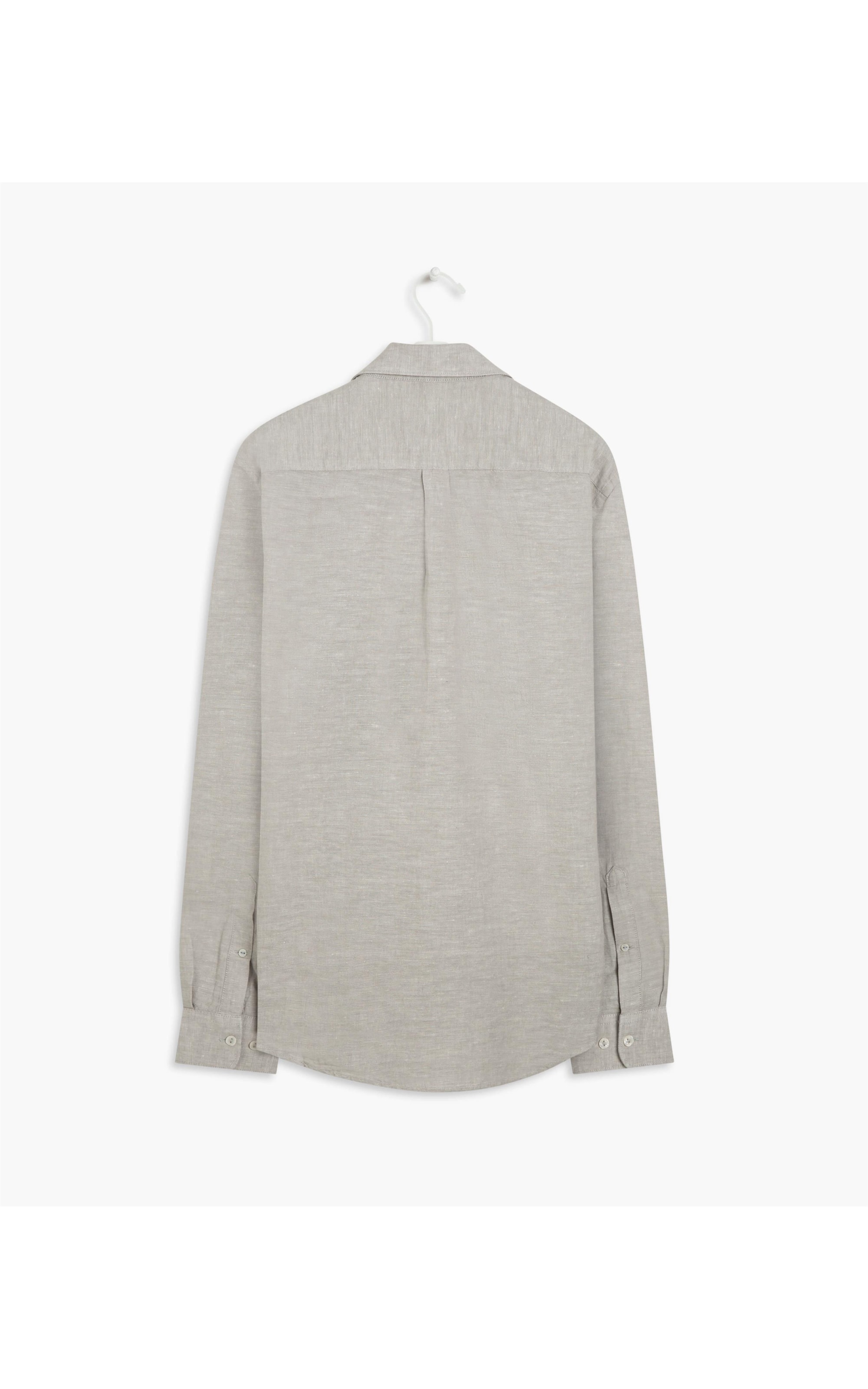 Camisa Linho  Cross Dye Cinza Claro