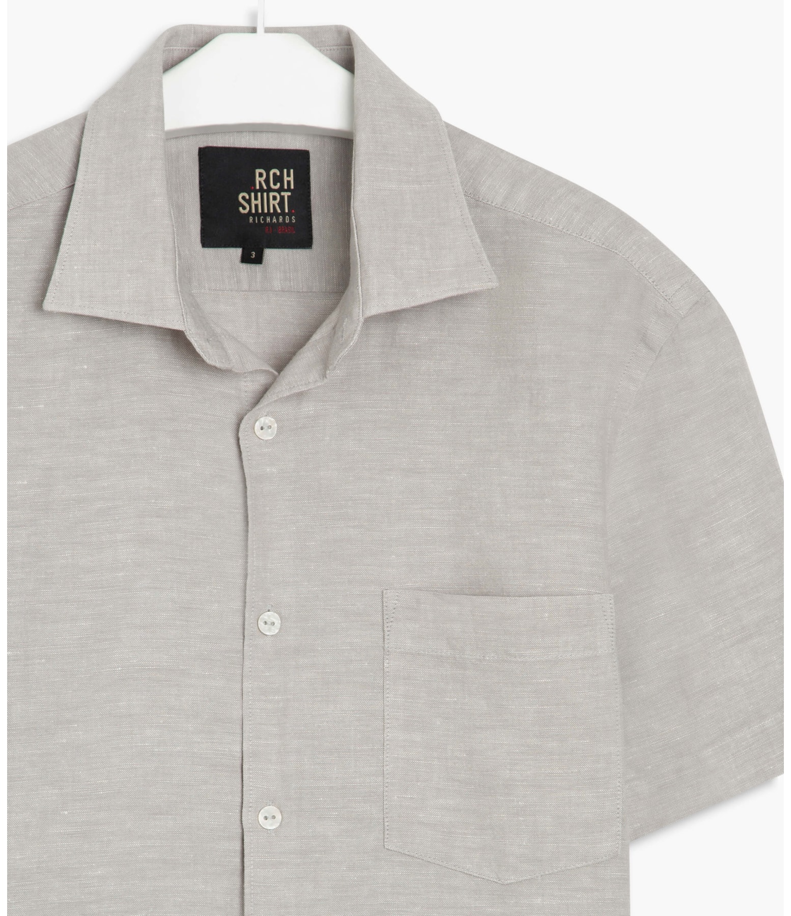 Camisa Linho  Cross Dye Cinza Claro