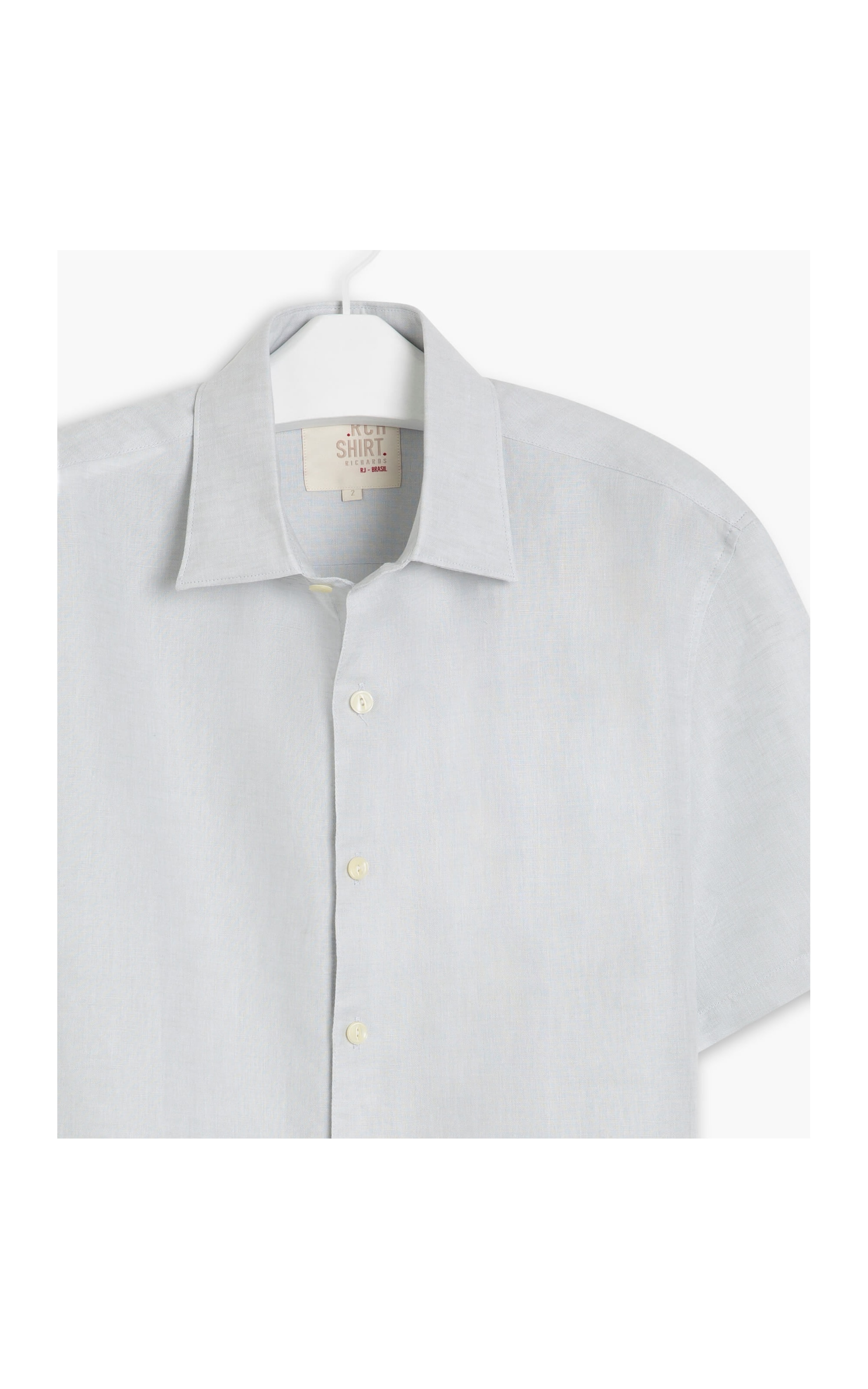 Camisa Linho  Cross Dye Cinza Claro